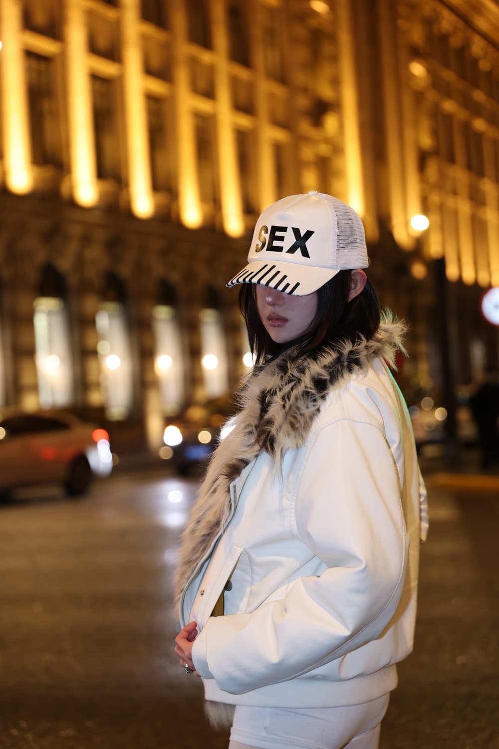 화이트 레오파드 퍼카라 오버핏 점퍼 상품이미지2