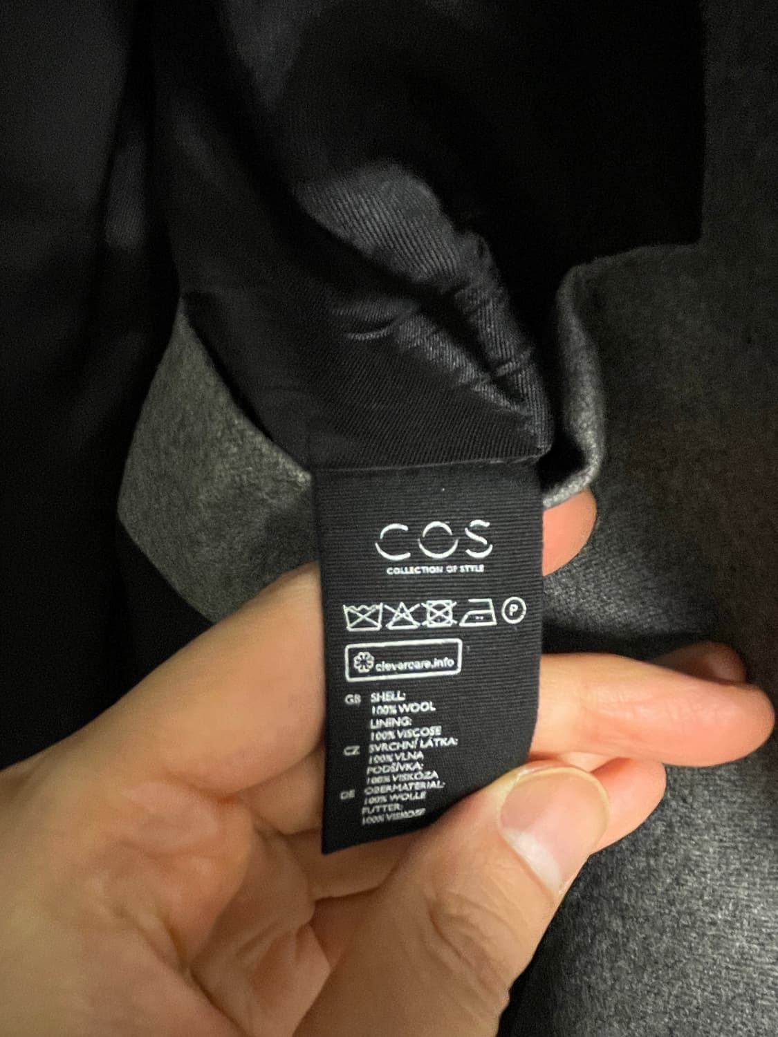 COS 투버튼 울 셋업 그레이 사이즈52 (대략 105-34) 새것 수준 상품이미지3