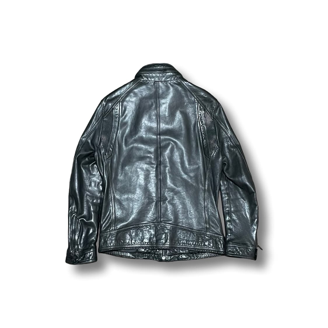 [M] SIEG 지이크 블랙 가죽 라이더 자켓 상품이미지5