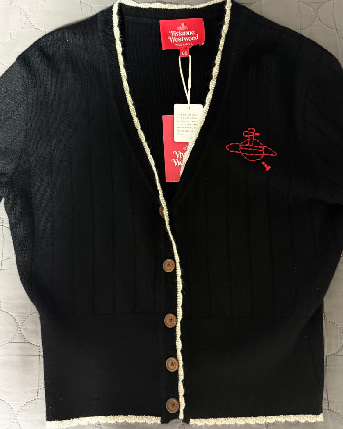풀박스(택, 쇼핑백) 구성 비비안웨스트우드 레드라벨 가디건 상품이미지2