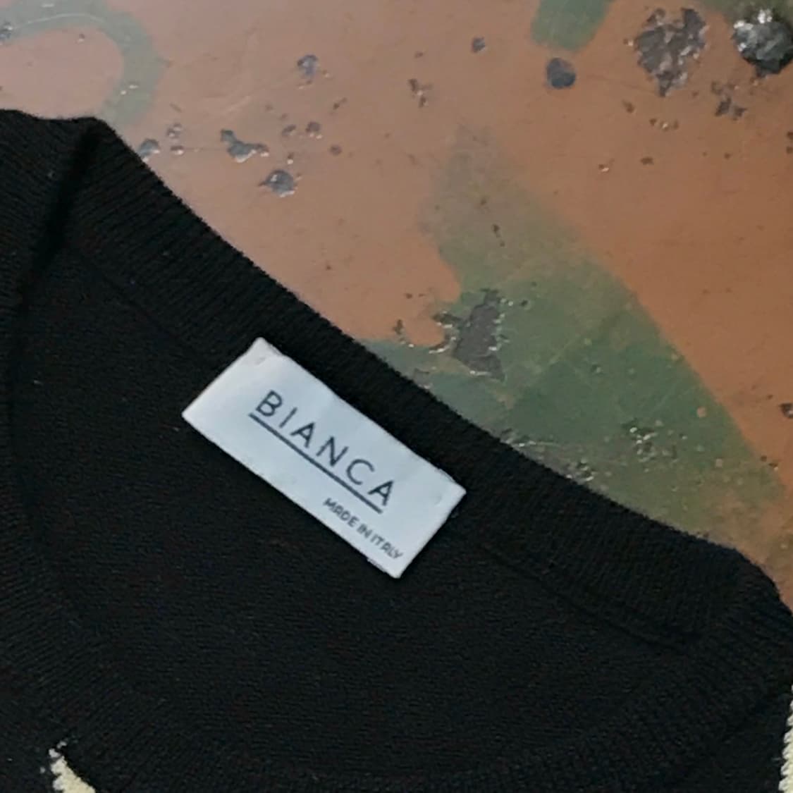 Italy vtg 빈티지 아가일 패턴 슬리브리스 울 니트 여성 55 66 상품이미지4