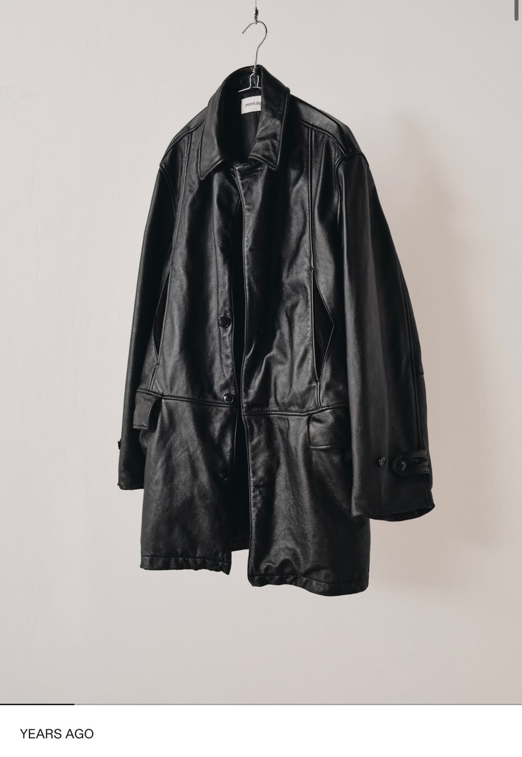 이얼즈어고 워시드 레더 하프 코트 블랙 2 상품이미지1