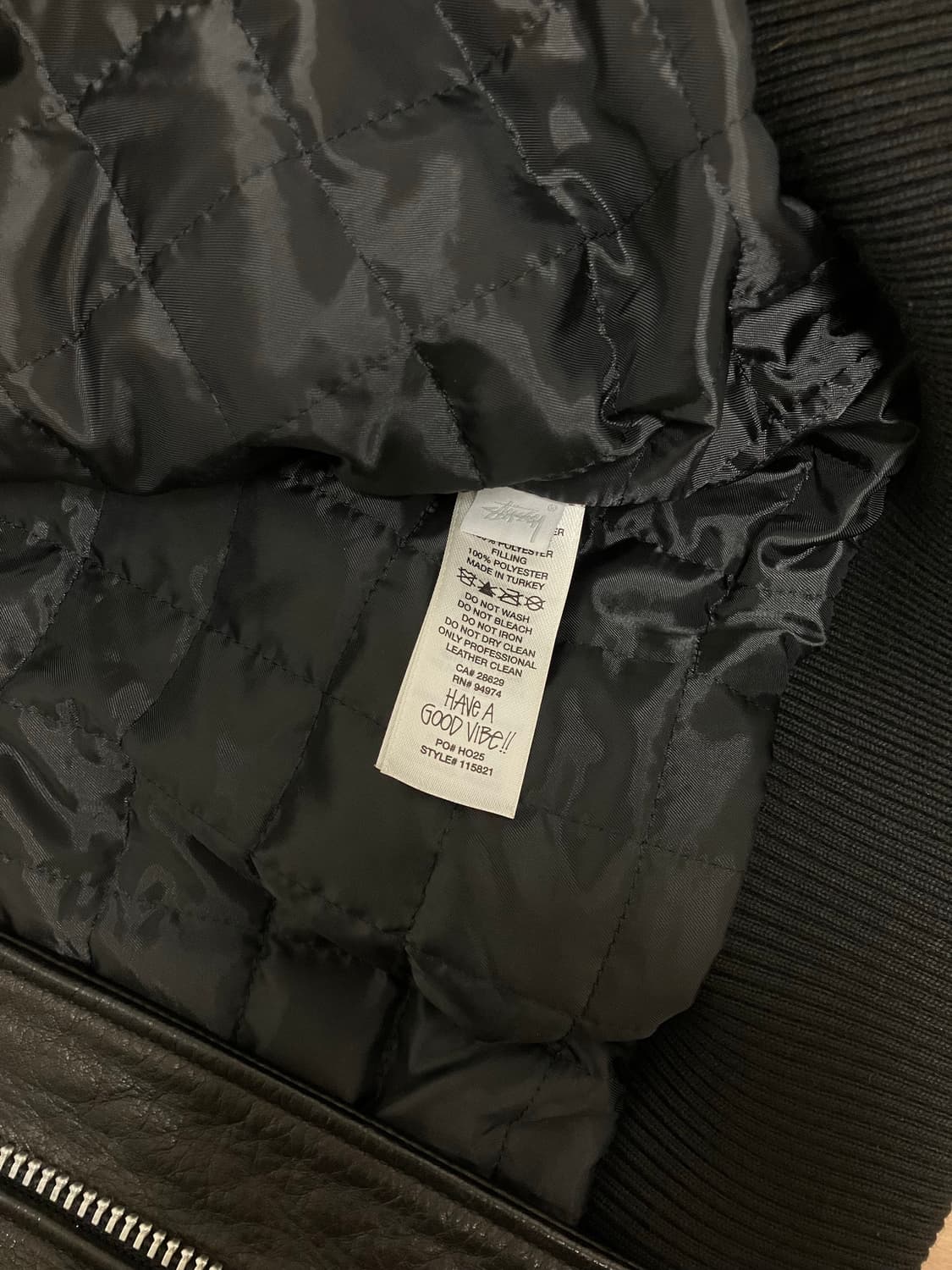 스투시 25FW 플라이트 레더 자켓 S 상품이미지4