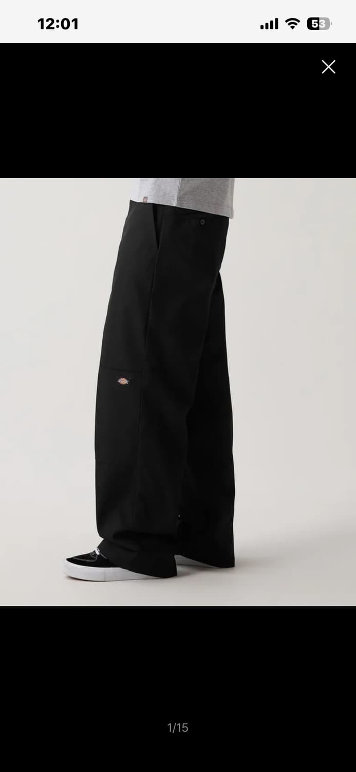 디키즈 더블니 85283 루즈핏 워크팬츠 Black 상품이미지1