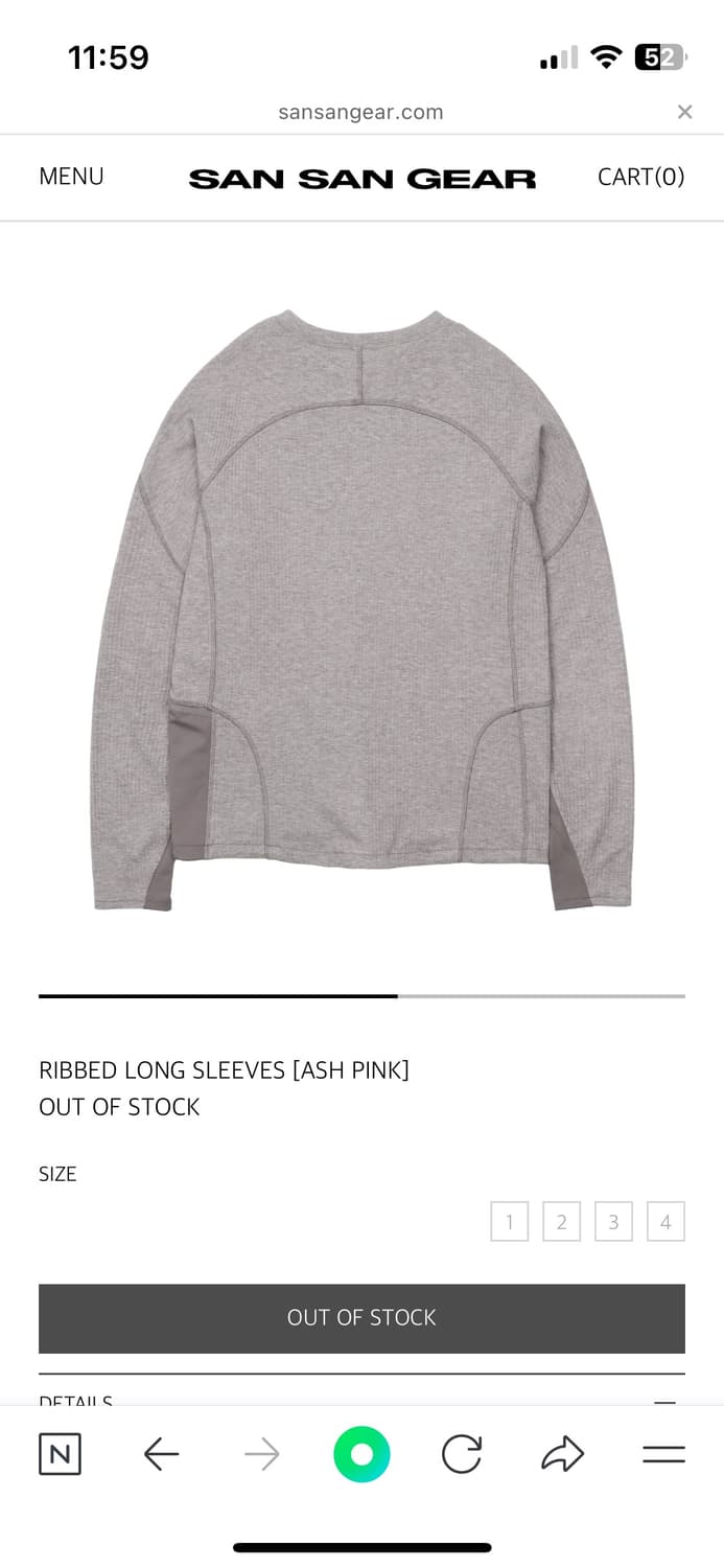 산산기어롱슬리브RIBBED LONG SLEEVES [ASH PINK]  상품이미지3