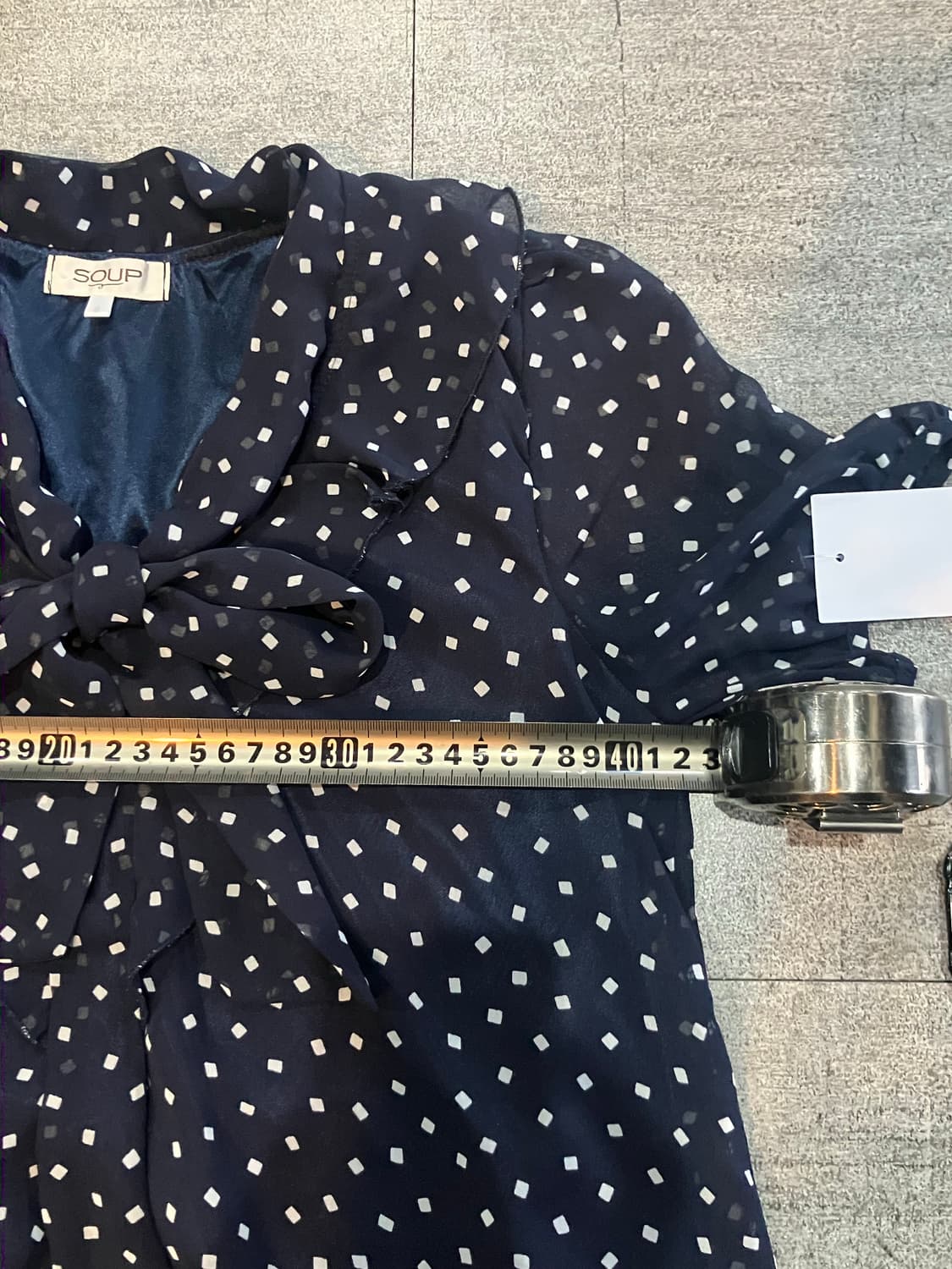 일본빈티지 Soup 핀터깔 달천깔페어리 프린세스 리본도트블라우스 상품이미지2