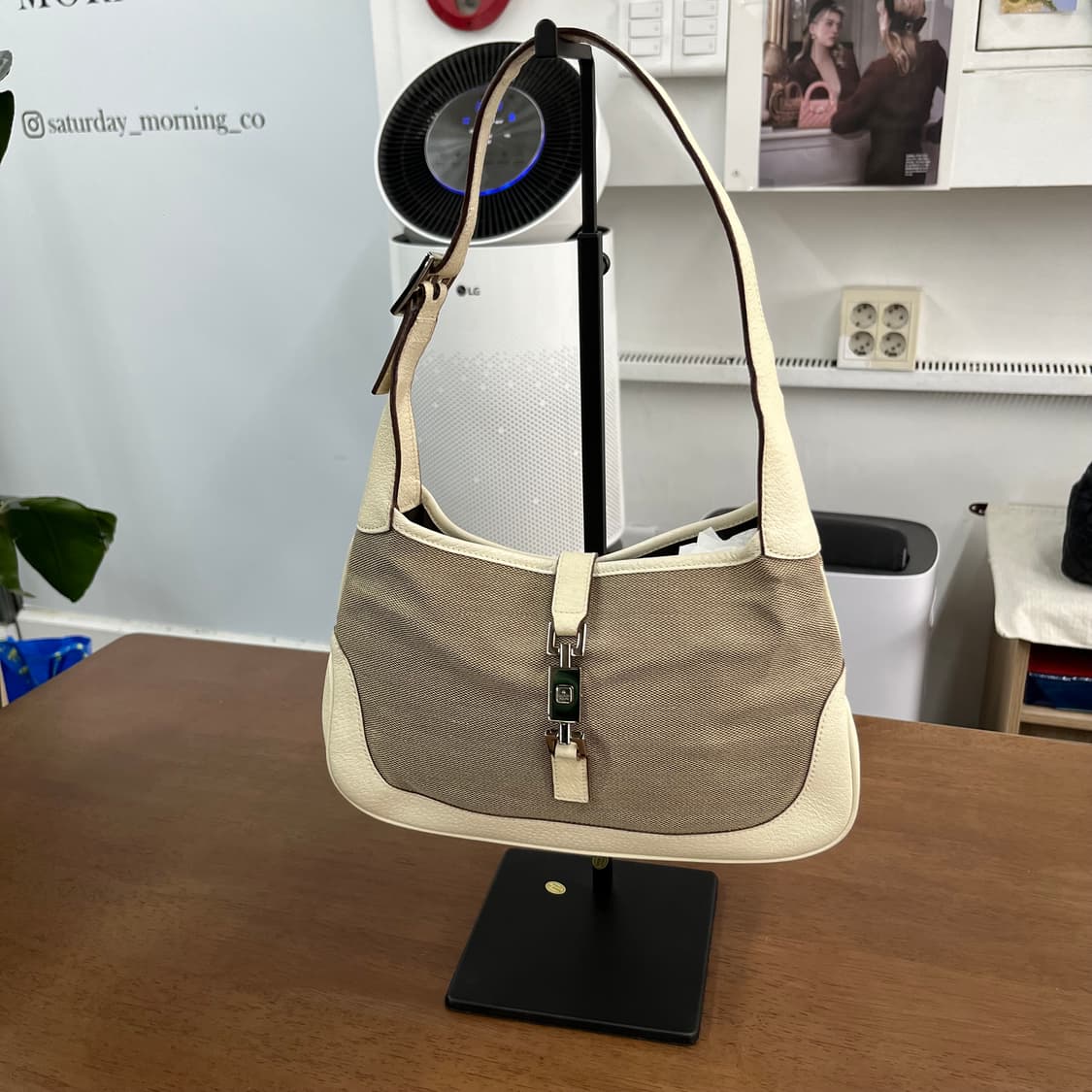 구찌 캔버스/레더 재키백 숄더백 상품이미지1