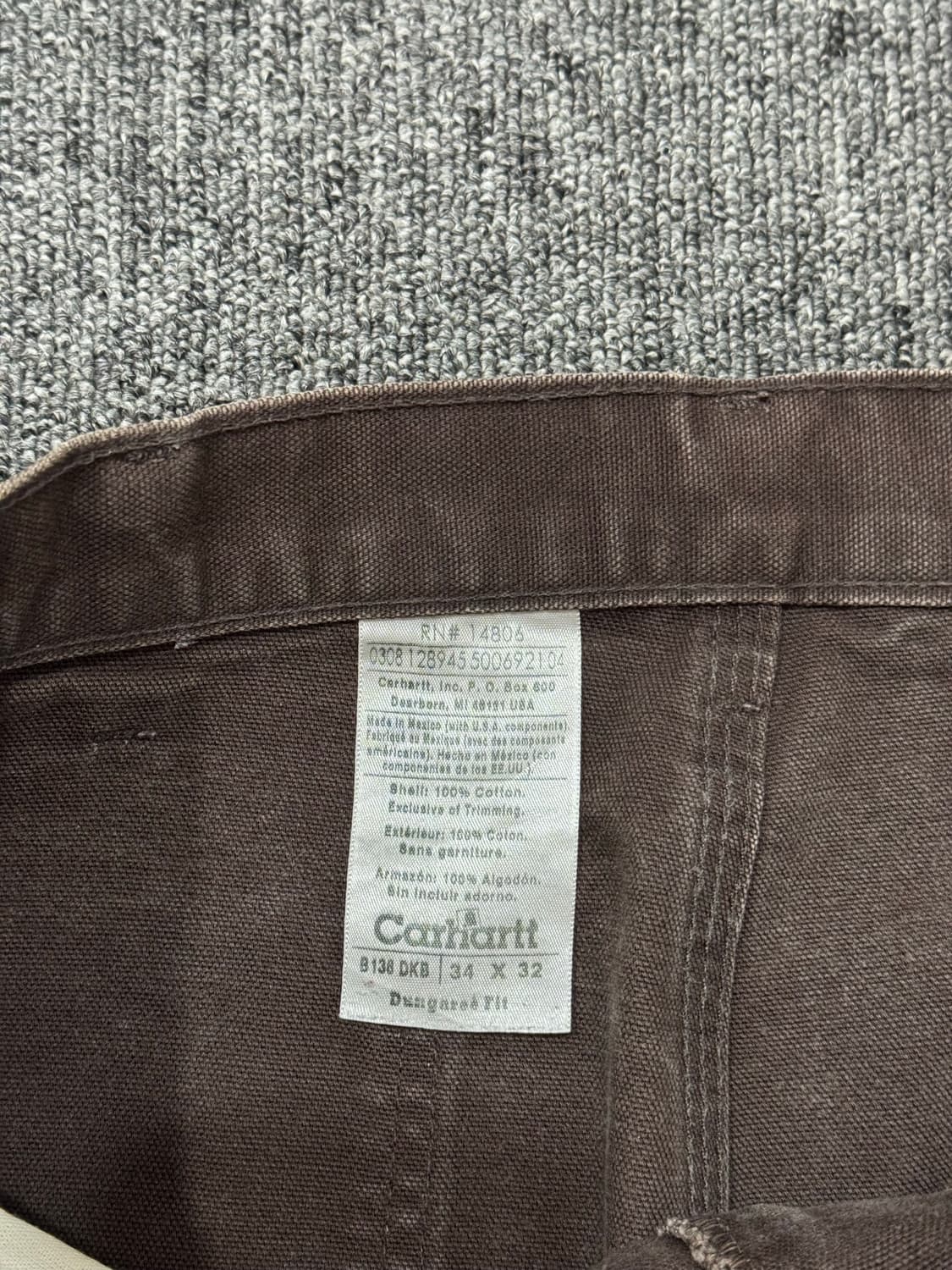 00s 칼하트 다크 브라운 더블니 팬츠 34/32 상품이미지5