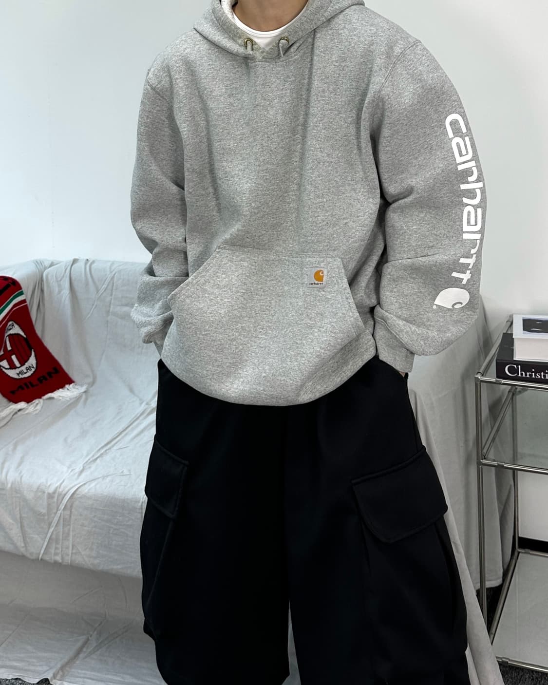 칼하트 그레이 후드티 L 상품이미지2