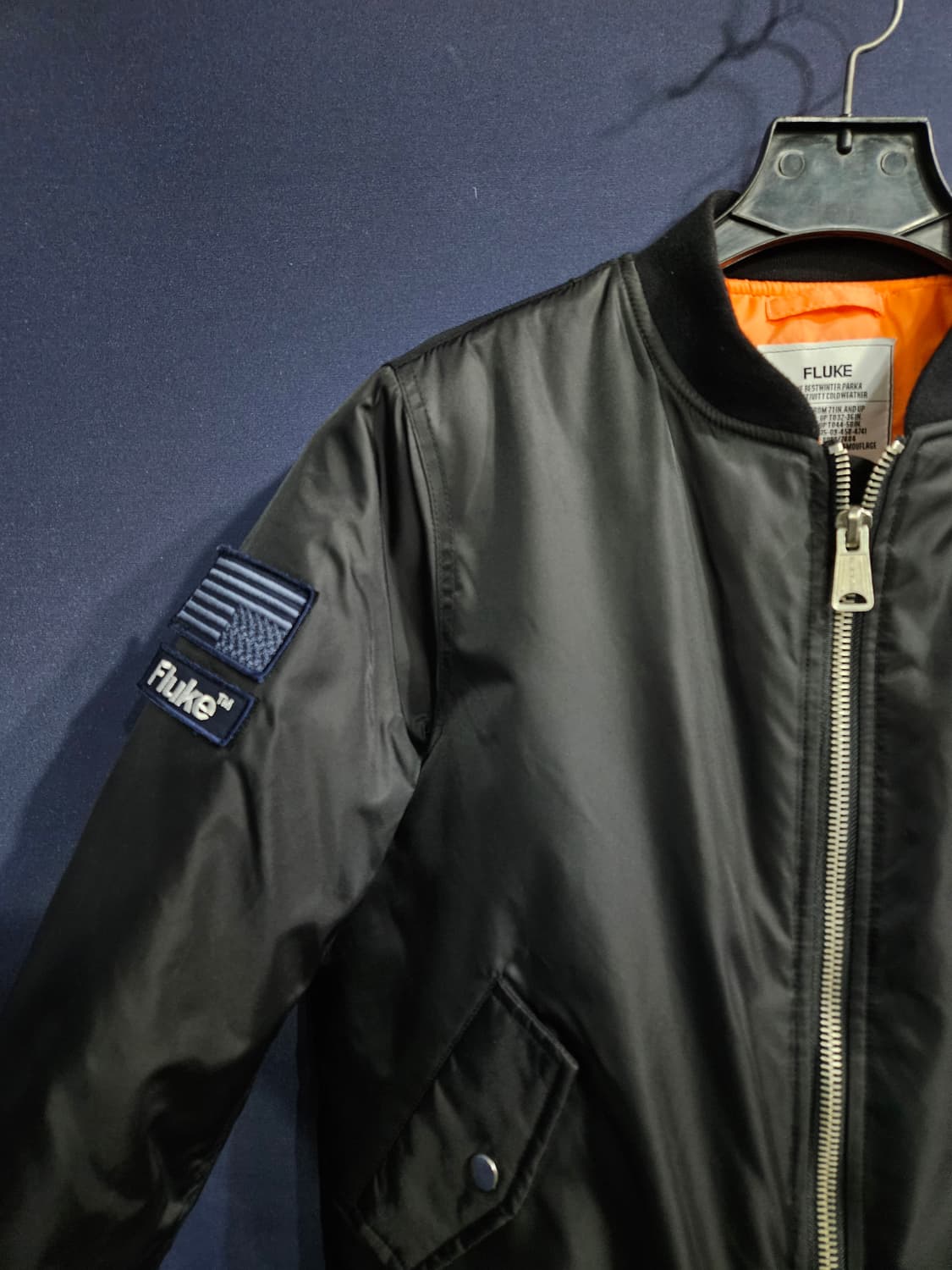 플루크 블랙컬러 남성 슬림핏 95 항공점퍼 패딩  상품이미지5