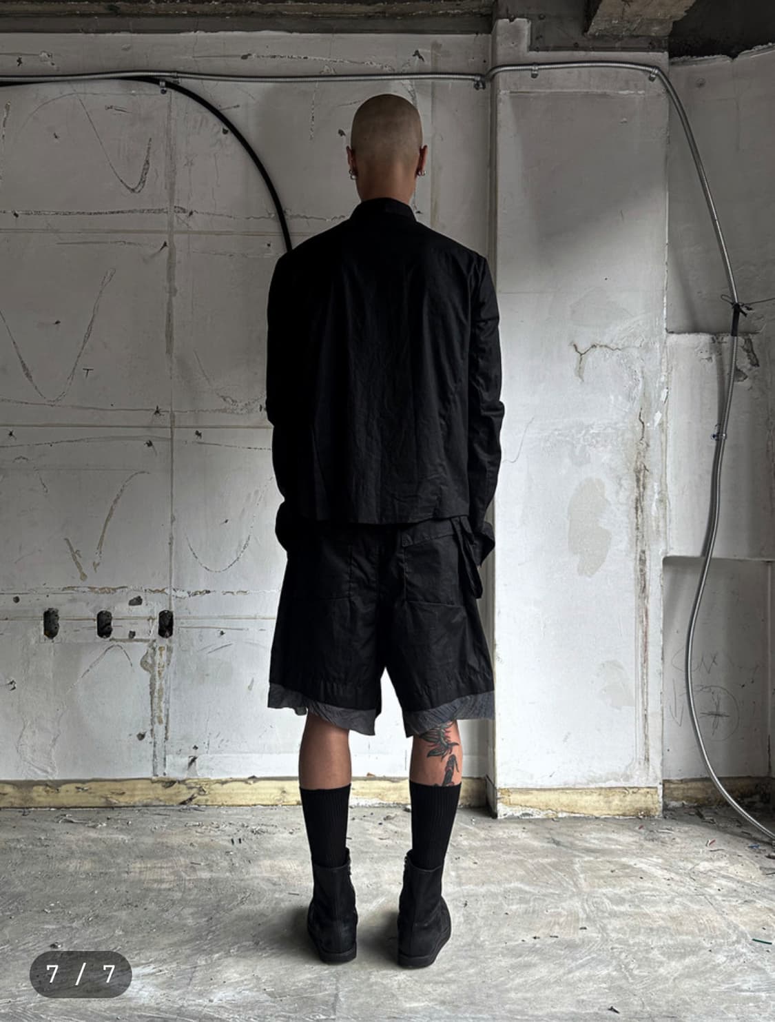 [46] SAN263-1 Waxed Single Shirt BLACK 상품이미지5
