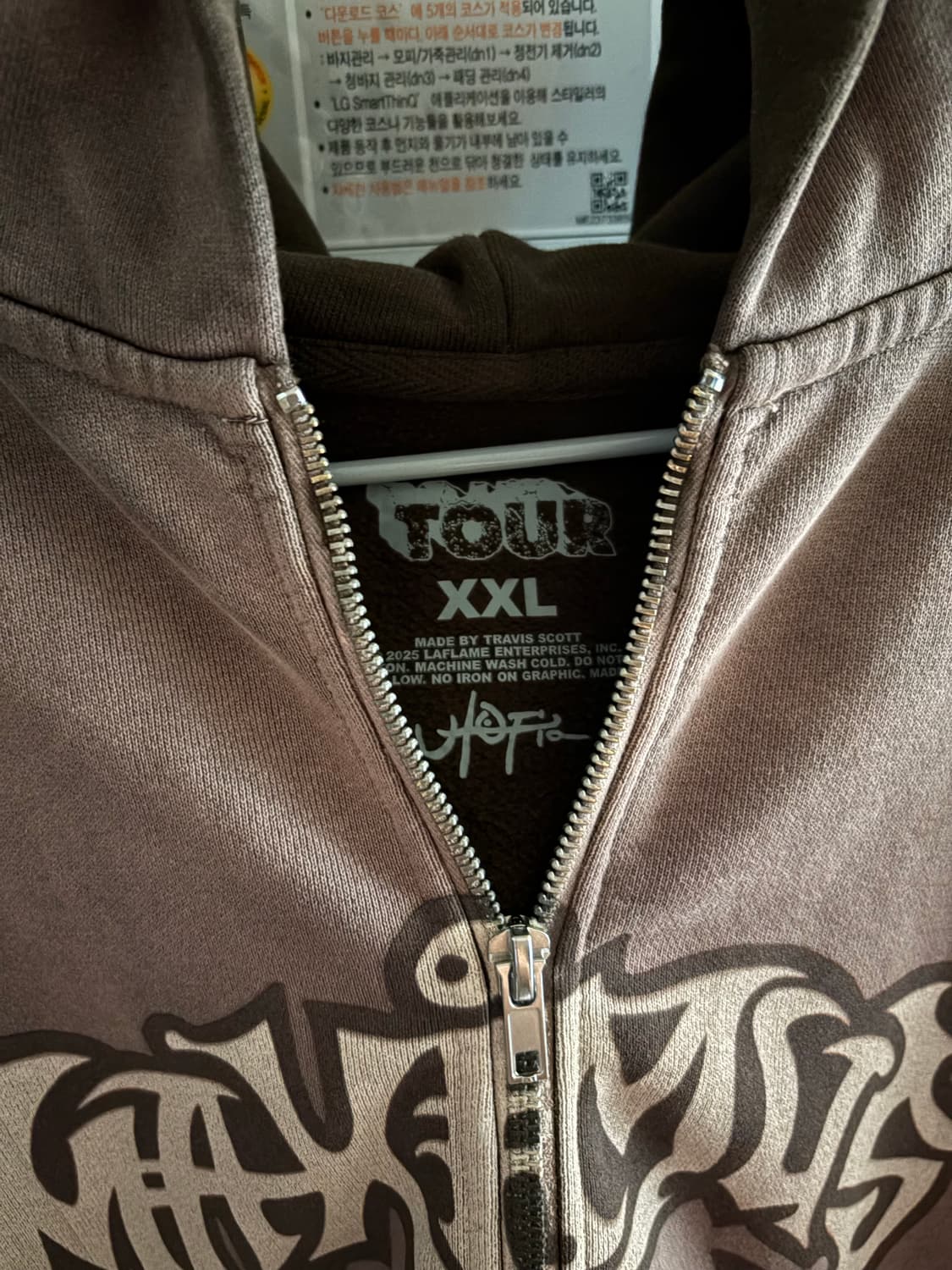 트래비스스캇 내한공연 머천 후드집업 2XL XXL 상품이미지3