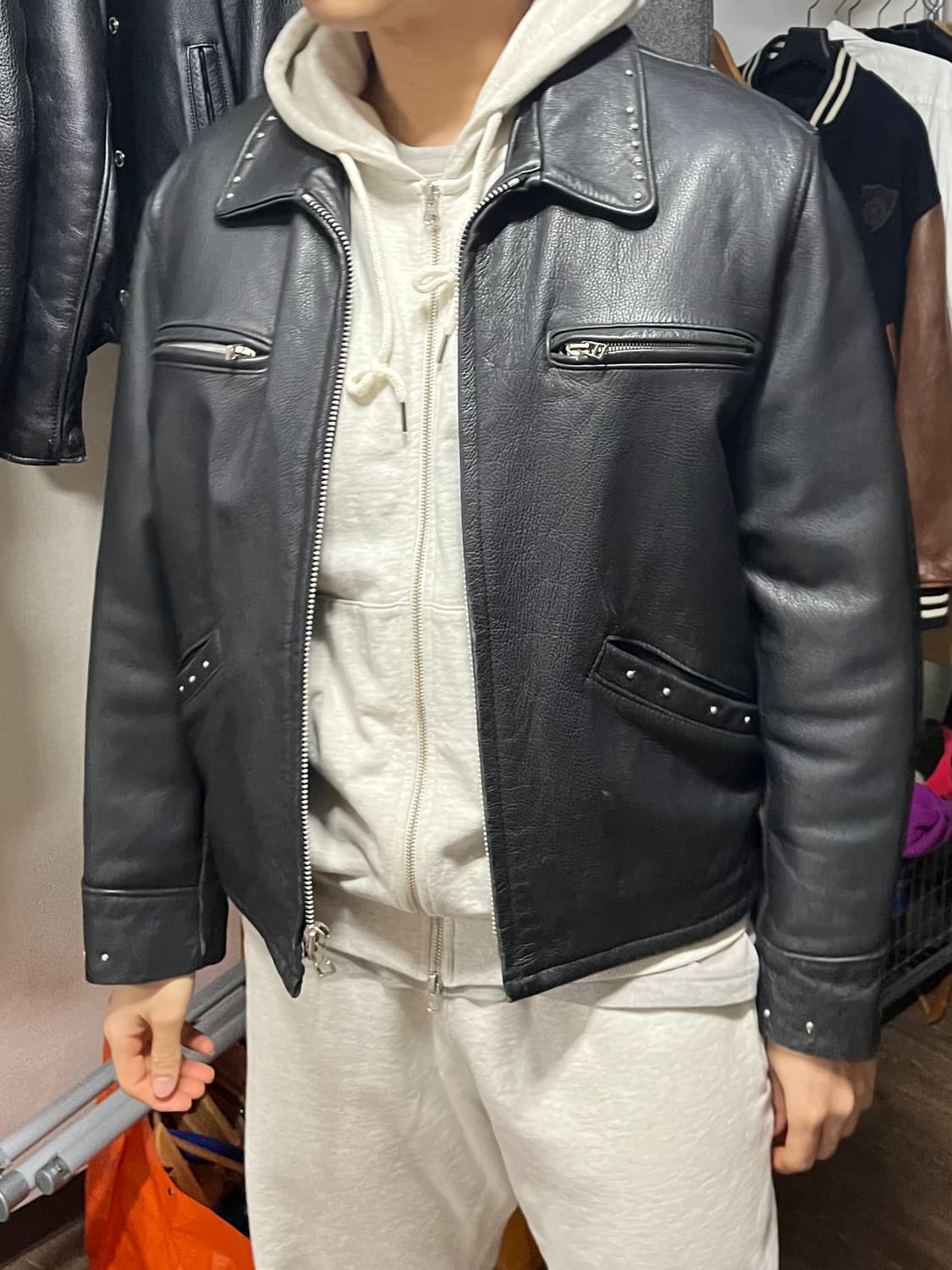 Schott 쇼트 544 싱글라이더 레더 자켓 44 105 여유 상품이미지9