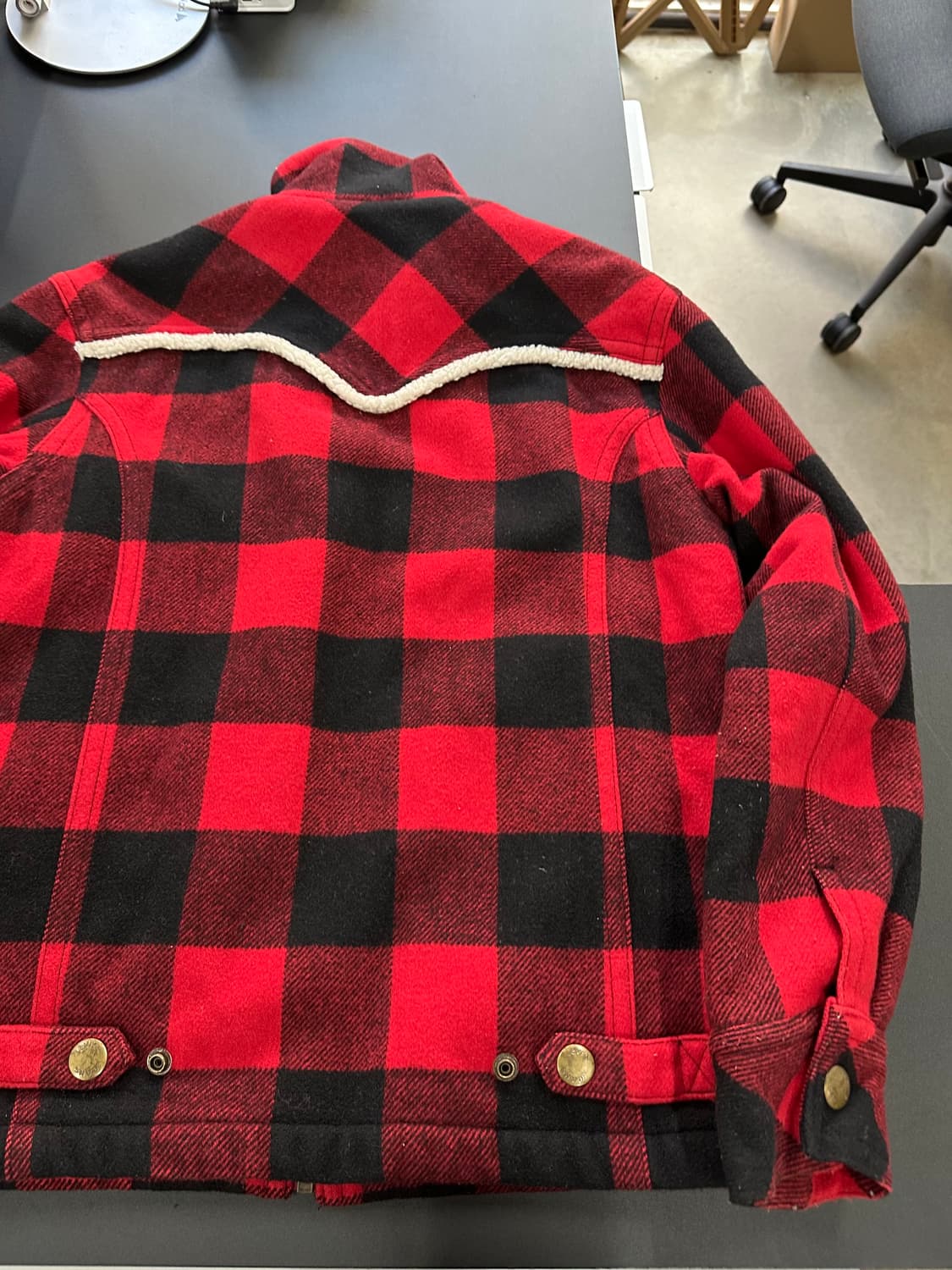 리바이스 타탄체크 하이넥 포켓 울 쉐르파자켓 상품이미지6