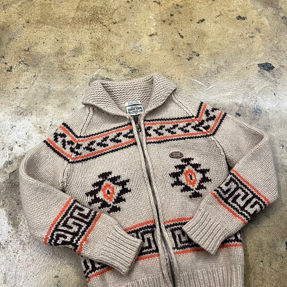 베이지 빈티지 니트 집업 95 상품이미지1