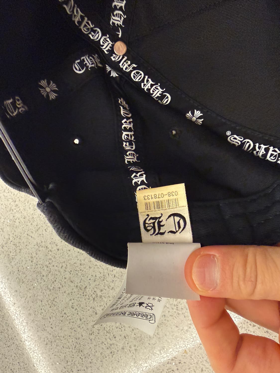 크롬하츠 홀스슈 데님 베이스볼햇 블랙 판매합니다! 상품이미지7