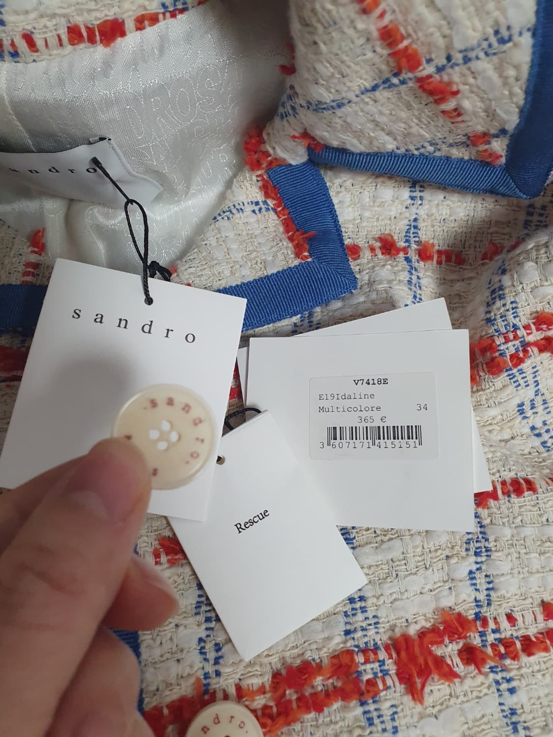 🧵 산드로 Idaline 멀티 트위드자켓 34 상품이미지7