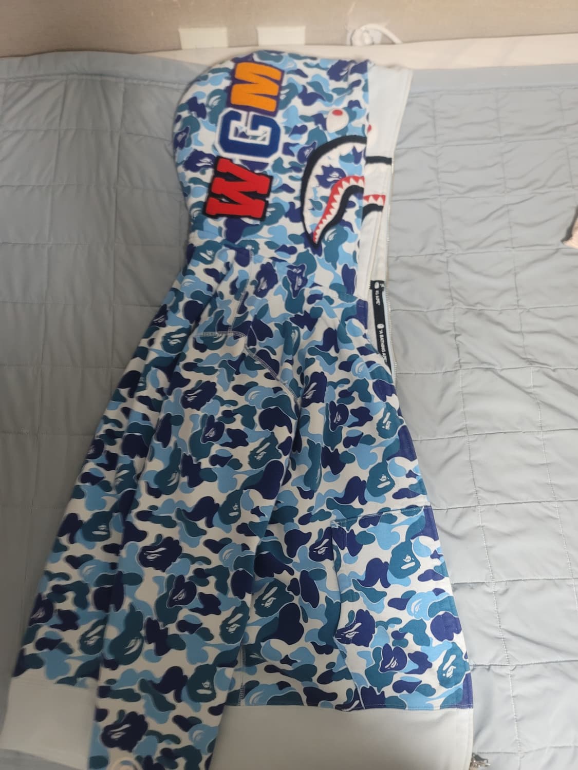 베이프 ABC 카모 샤크 더블후드 라이트 블루 급처ㅜ 상품이미지2