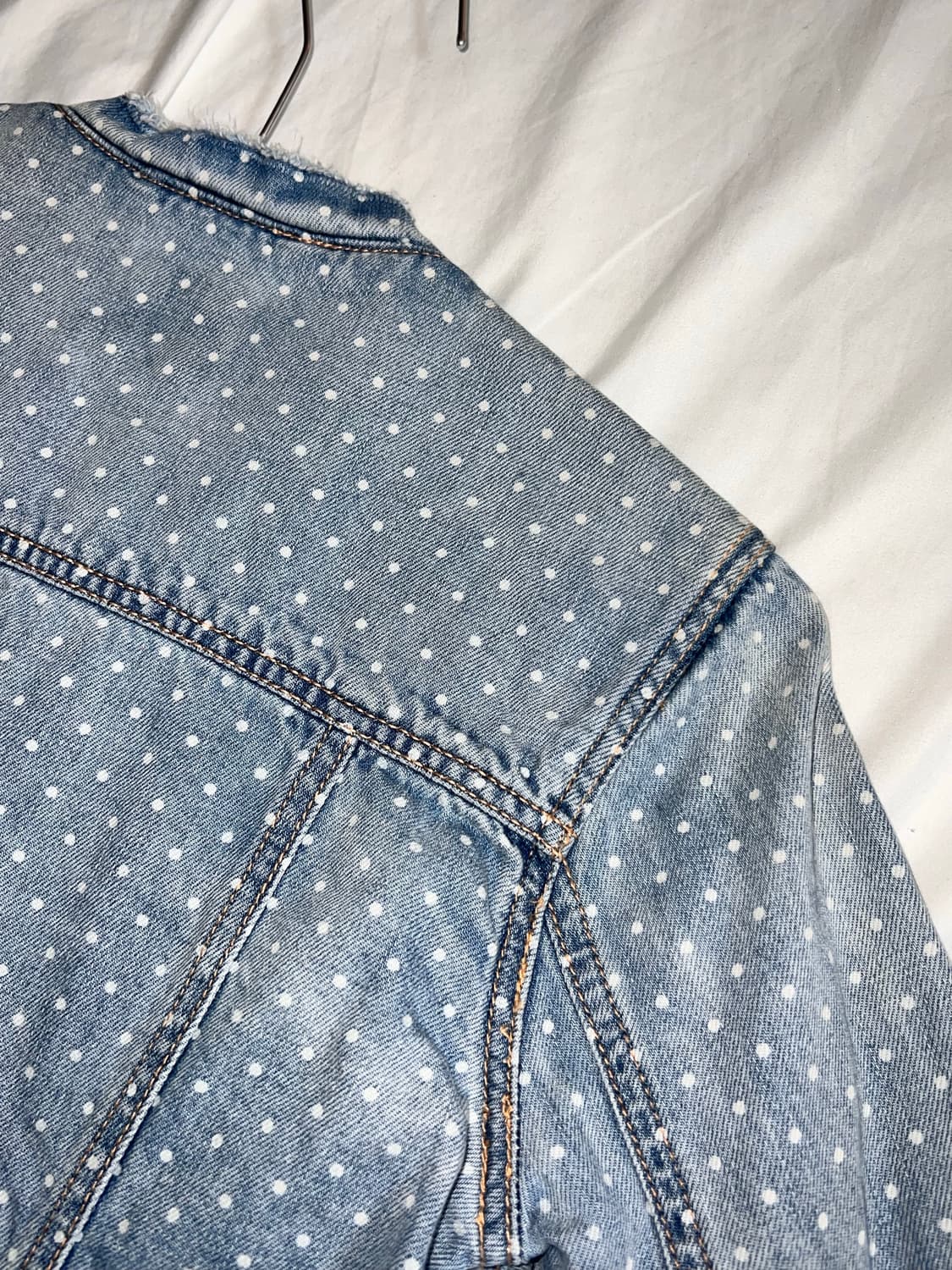 [90사이즈] 귀여운 도트 GAP 연청자켓 하구미룩 모리걸 빈티지 땡땡이 상품이미지5