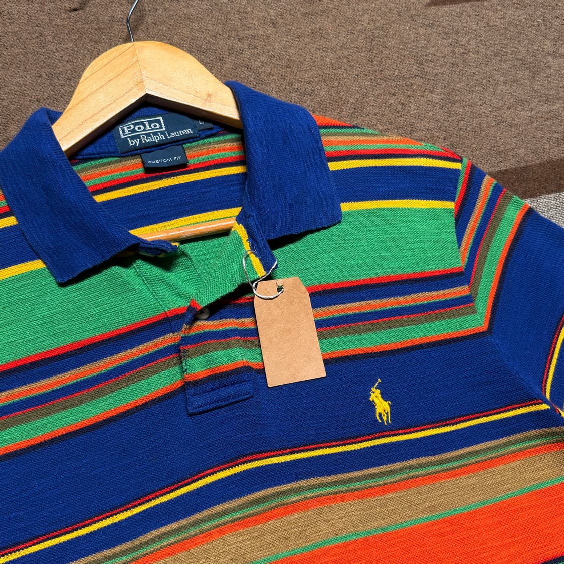 폴로랄프로렌 스트라이프 pk 반팔 카라티 L 블랭킷 코튼 상품이미지1