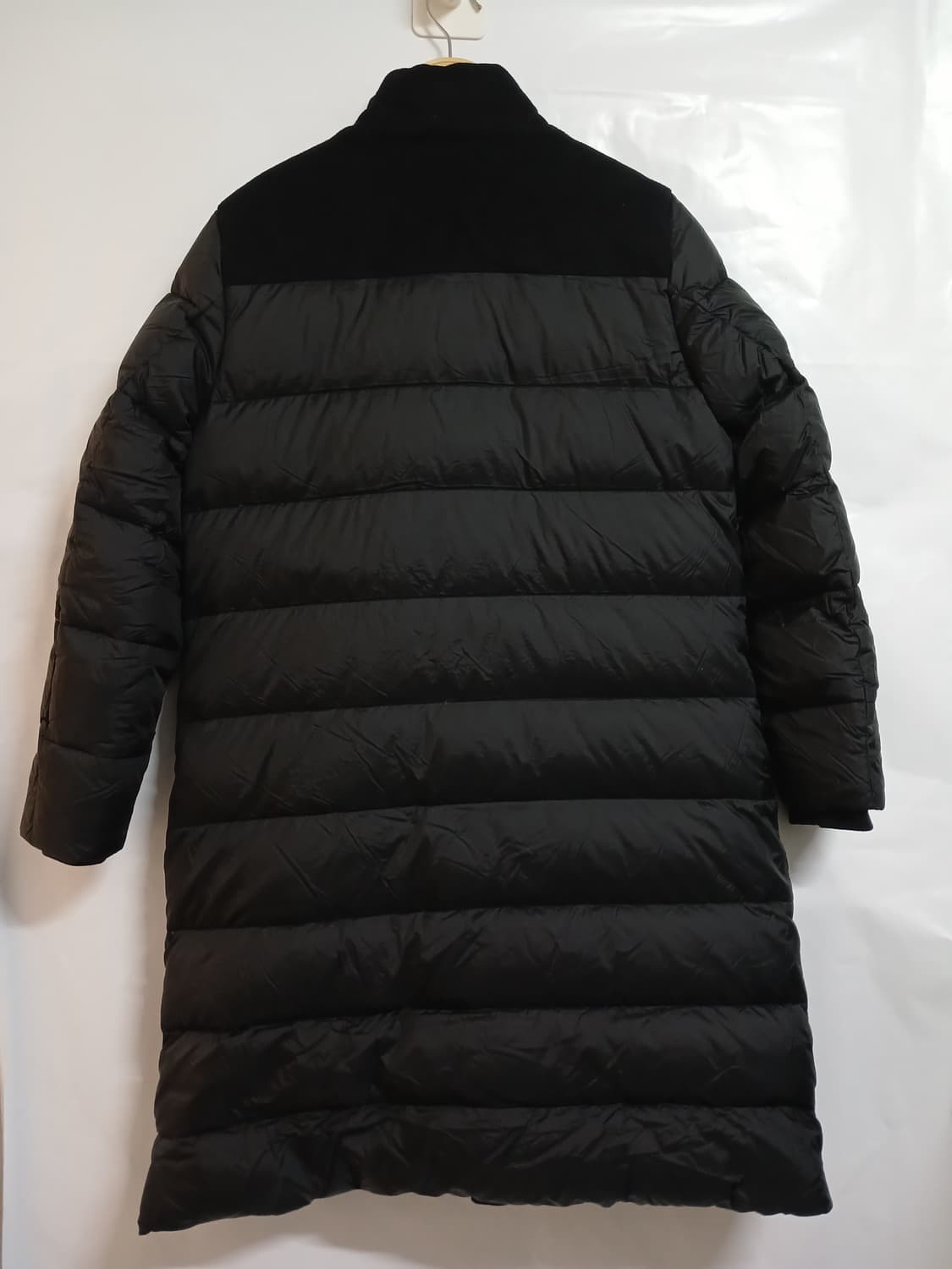 (M,90)다이나핏 모직배색 덕다운 패딩 코트 블랙 상품이미지5