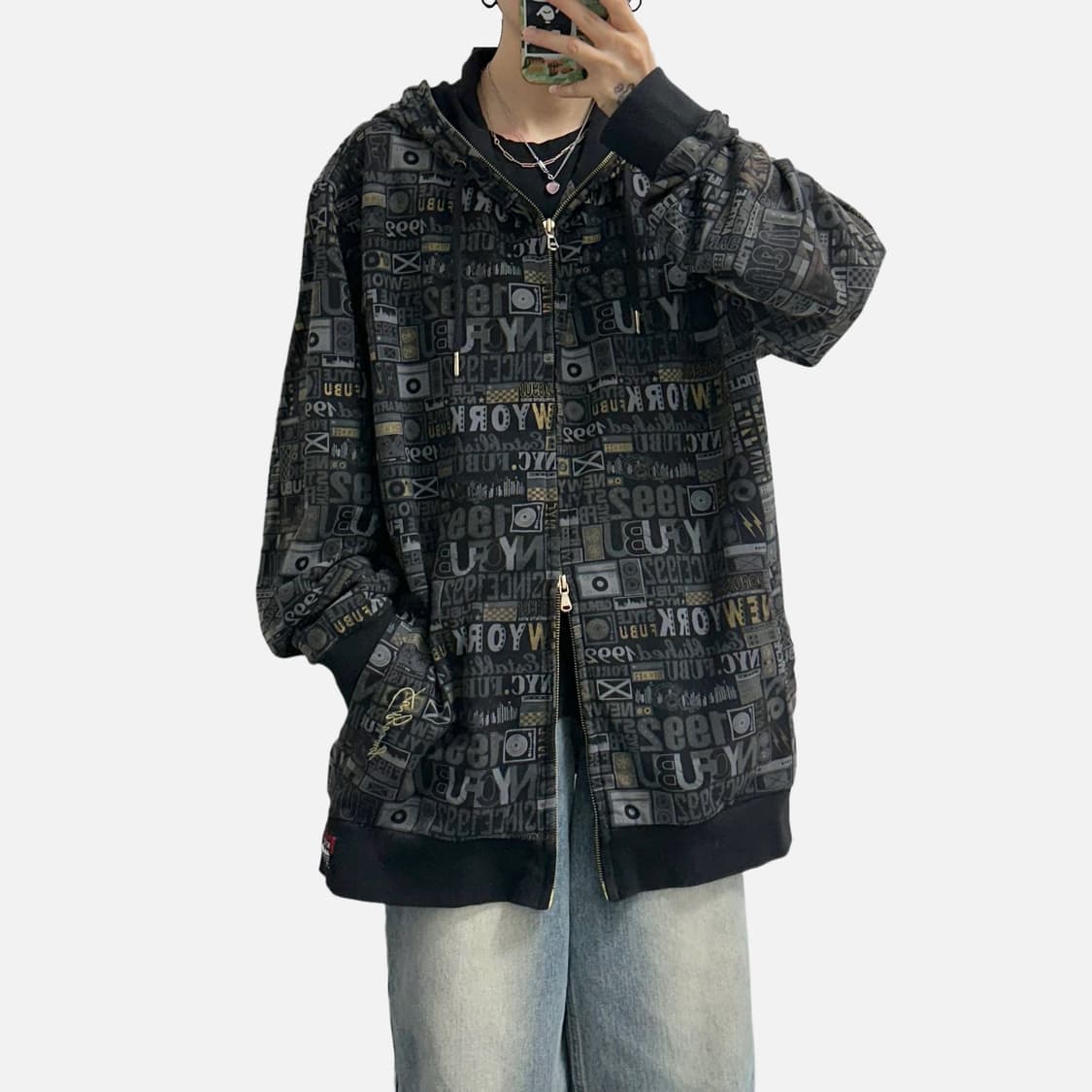 fubu 후부 y2k 빈티지 올오버 후드집업 상품이미지1