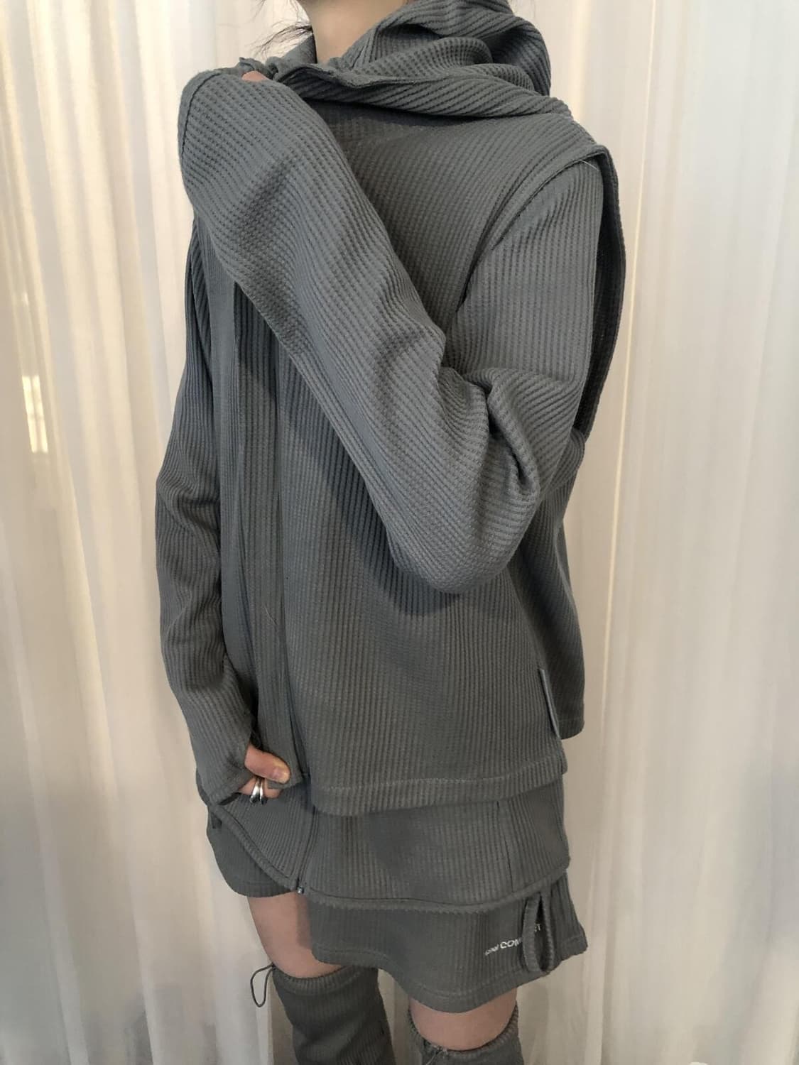 24-001 WAFFLE VEST (DOVE) 상품이미지2