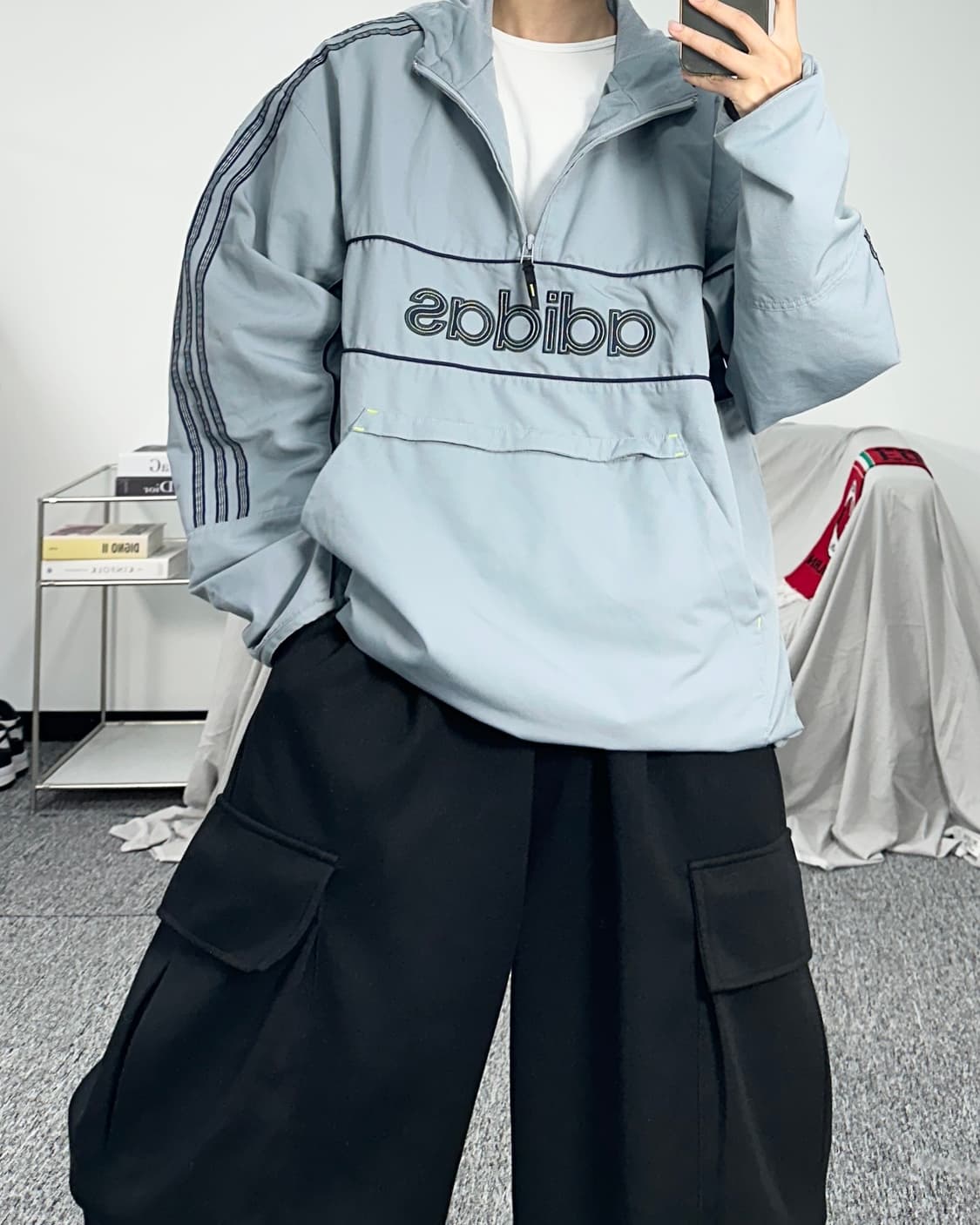 아디다스 00s 빅로고 아노락 바람막이 XL 상품이미지4