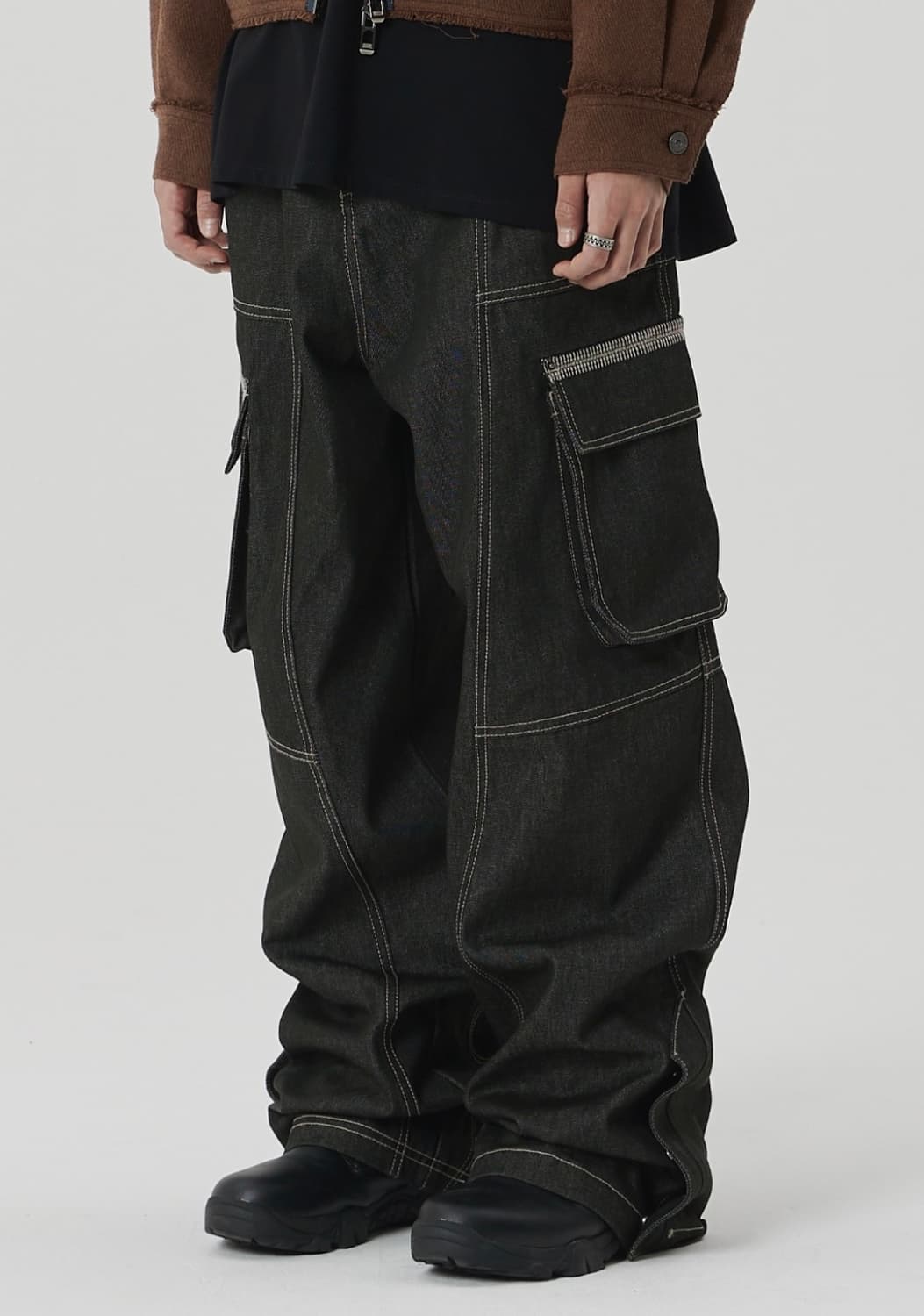 메종미네드 오블리크 패치 데님 48 상품이미지2