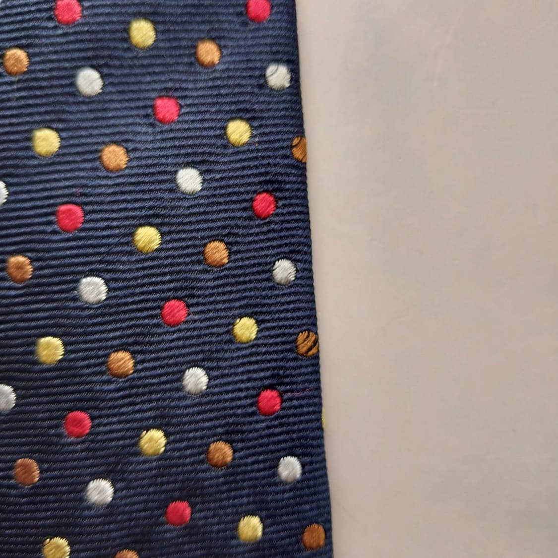 아쿠아스큐텀 실크 네이비 도트 패턴 넥타이 9.7cm A등급 K2572 상품이미지10