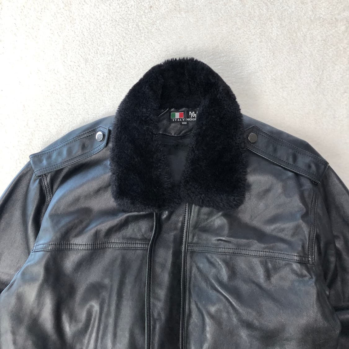 A2 이태리 레더자켓 퍼탈부착  상품이미지4