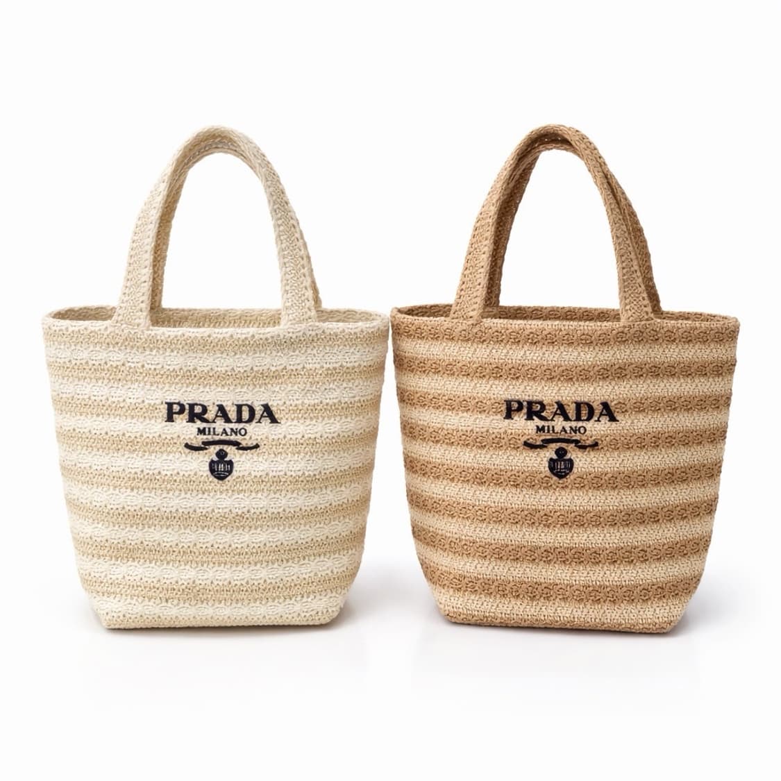 프라다뷰티 르옴므 스트라이프 베이지 라피아백  상품이미지3