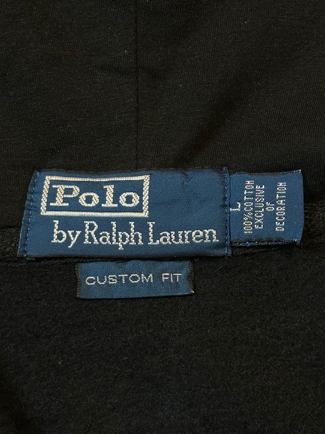 폴로 랄프로렌 커스텀핏 레드포니 기모 후드집업 블랙 상품이미지4