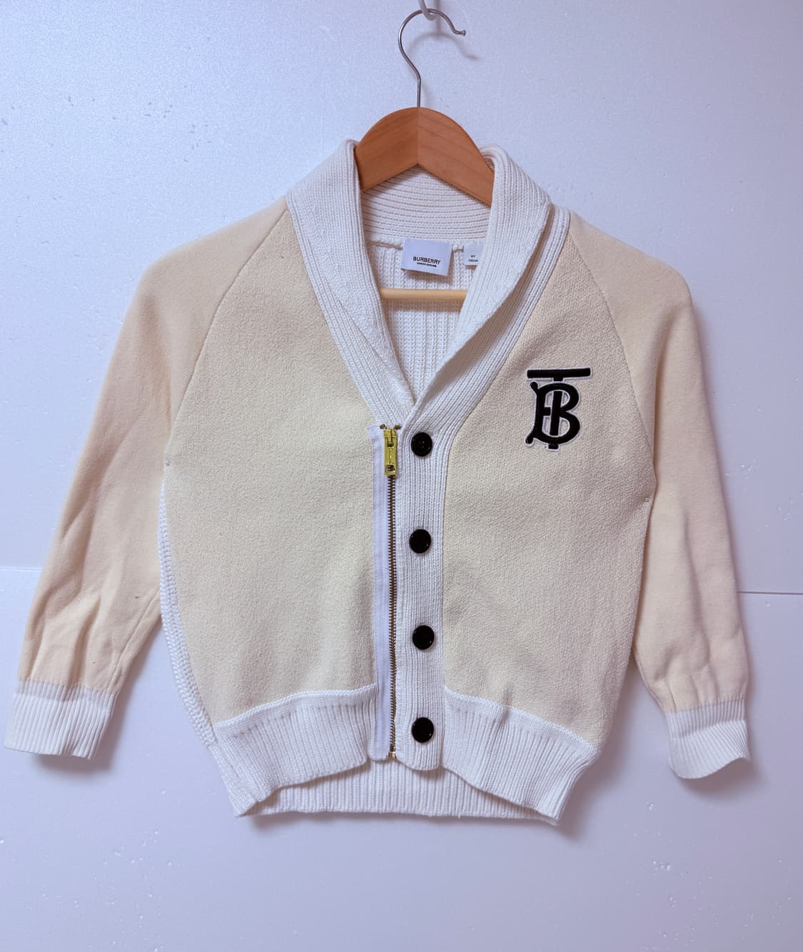 버버리(BURBERRY) 키즈 니트 가디건 아이보리 6Y 상품이미지1