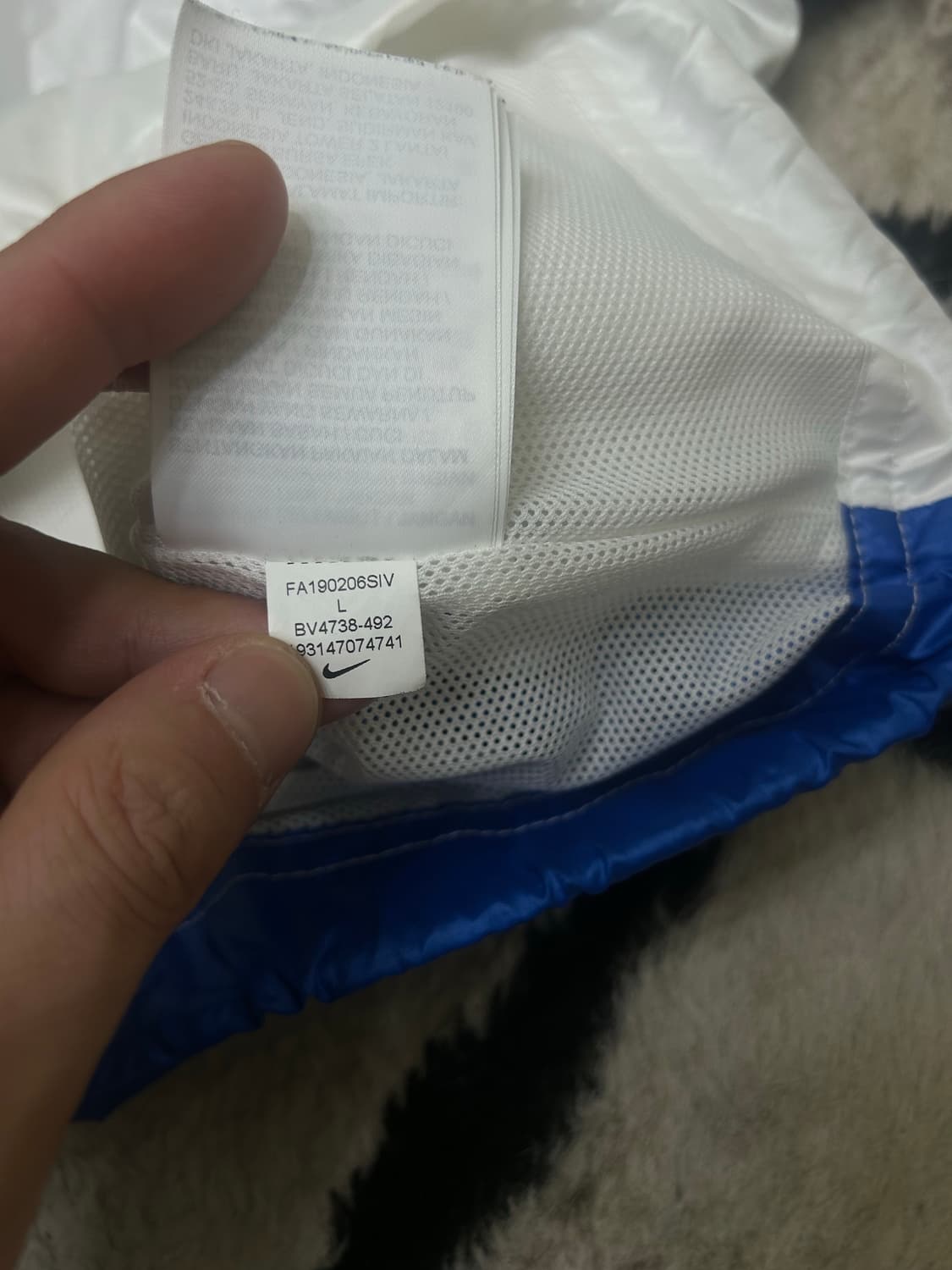 [L]나이키NSW 우븐 체크 멀티컬러 오버핏 바람막이 상품이미지7