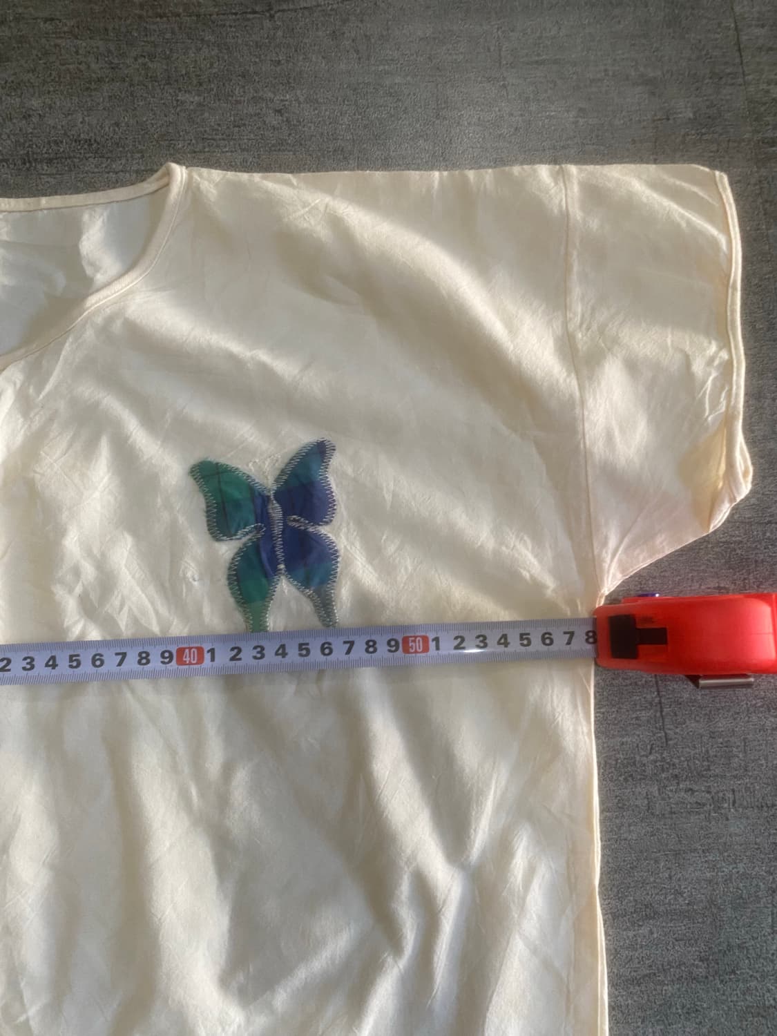 일본빈티지 하구미모리걸할메카지 바선생 버터플라이 반팔블라우스 상품이미지3