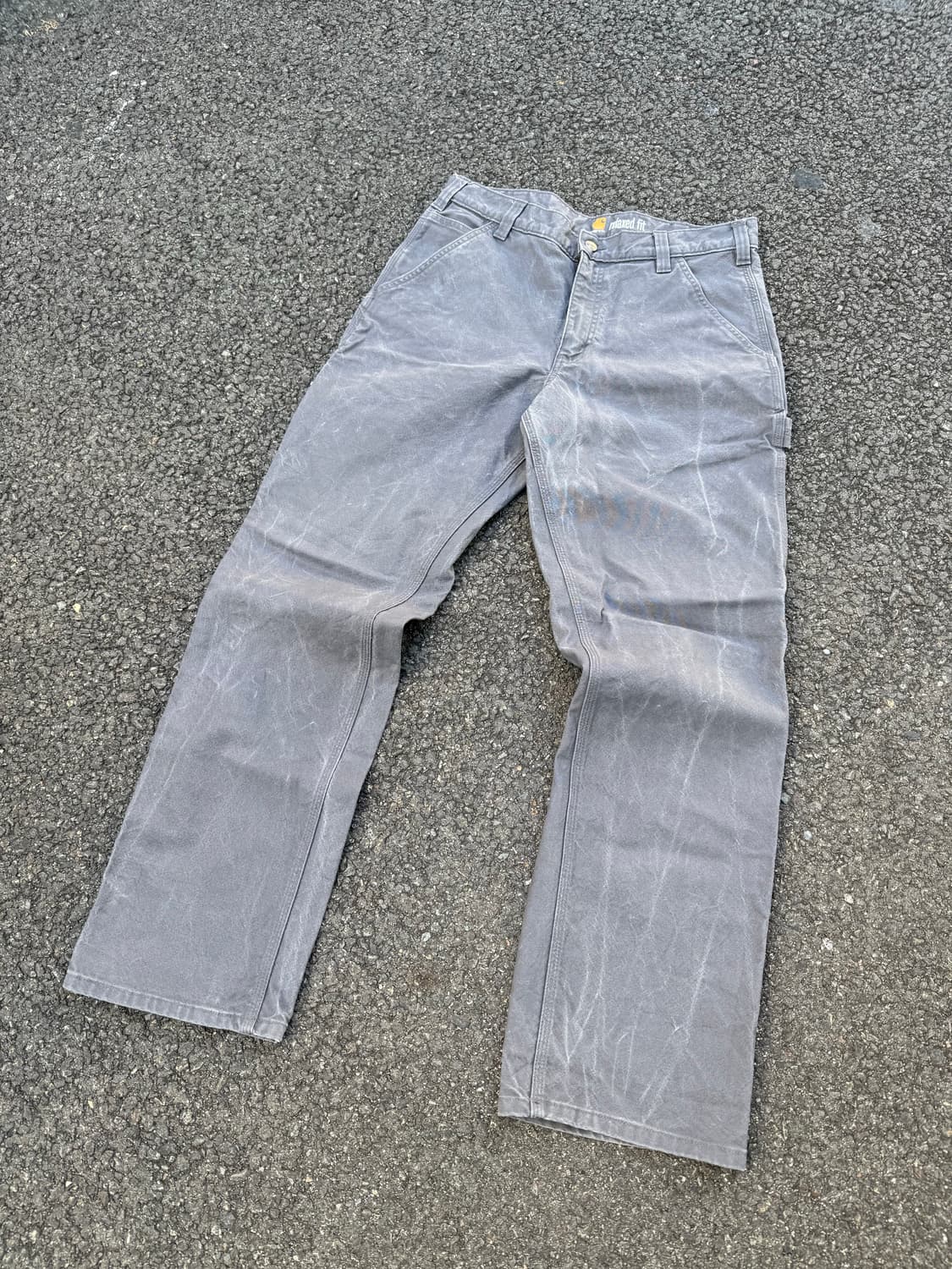 칼하트 빈티지 싱글니 워크팬츠 그레이 상품이미지1