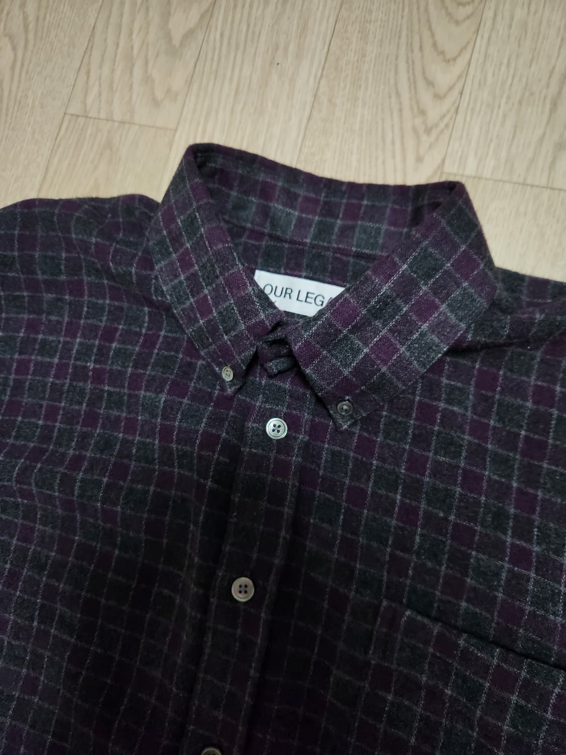 (50) 아워레가시 보로우드 BD 셔츠 소포모어 체크 루럴 울 상품이미지2