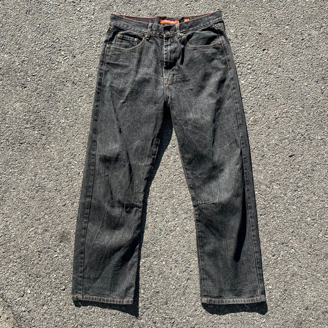 에드하디 자수 흑청 루즈핏 진 상품이미지4