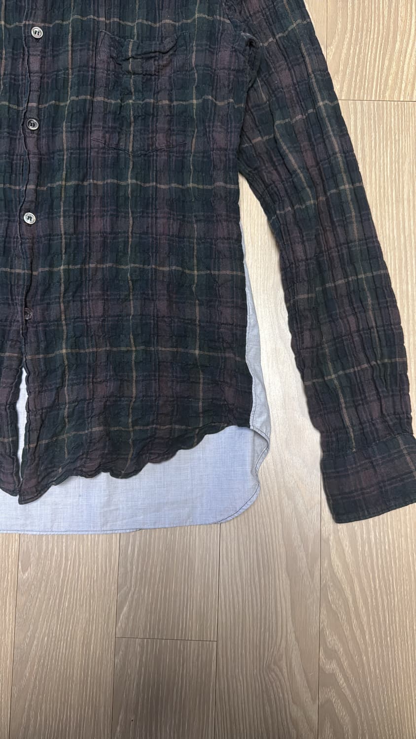 꼼데가르송 옴므 크링클 투톤 셔츠 상품이미지4