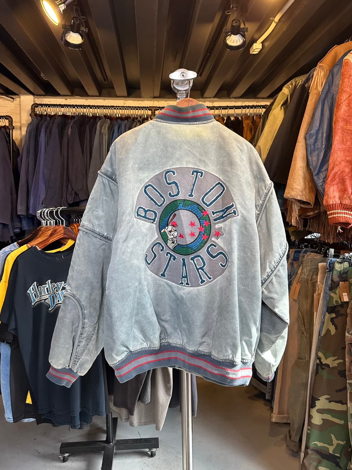 보스턴 스타 자수 나일론 바시티 붐버 자켓 상품이미지2