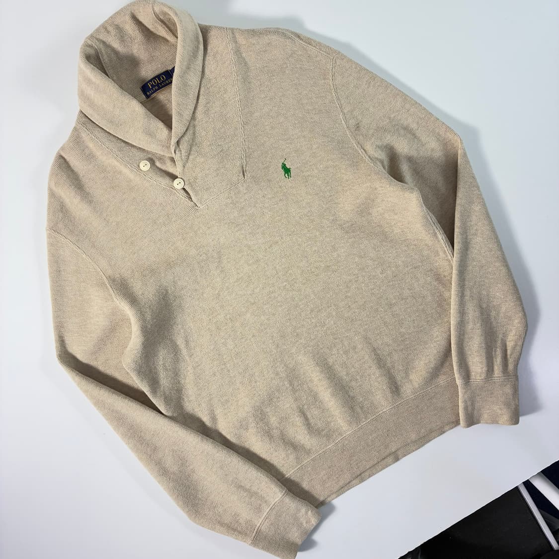 Polo  폴로 랄프로렌 자수 코튼 숄카라 니트 스웨터 상품이미지2