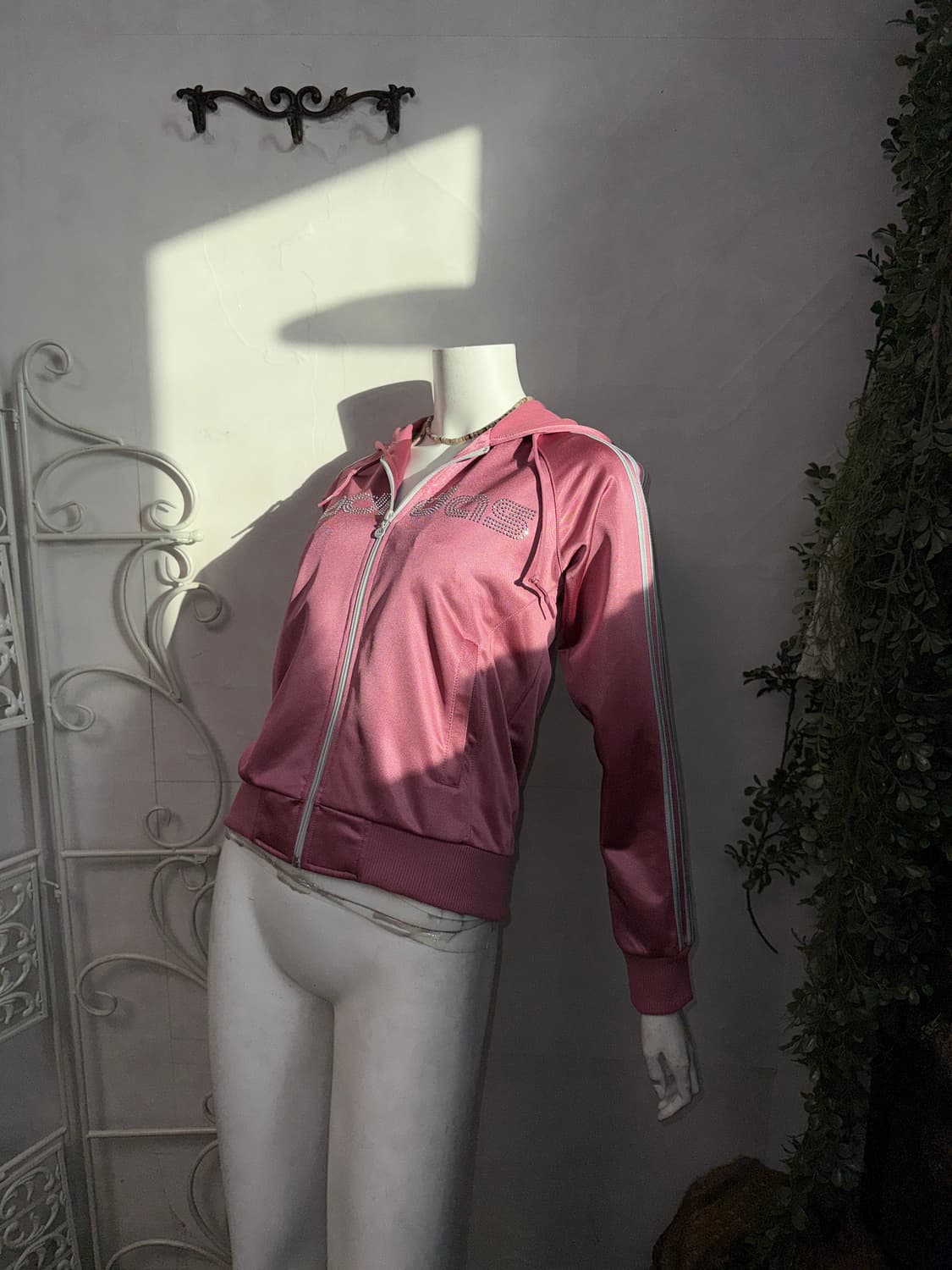 Adidas indi pink cubic logo satin 후드집업 상품이미지6