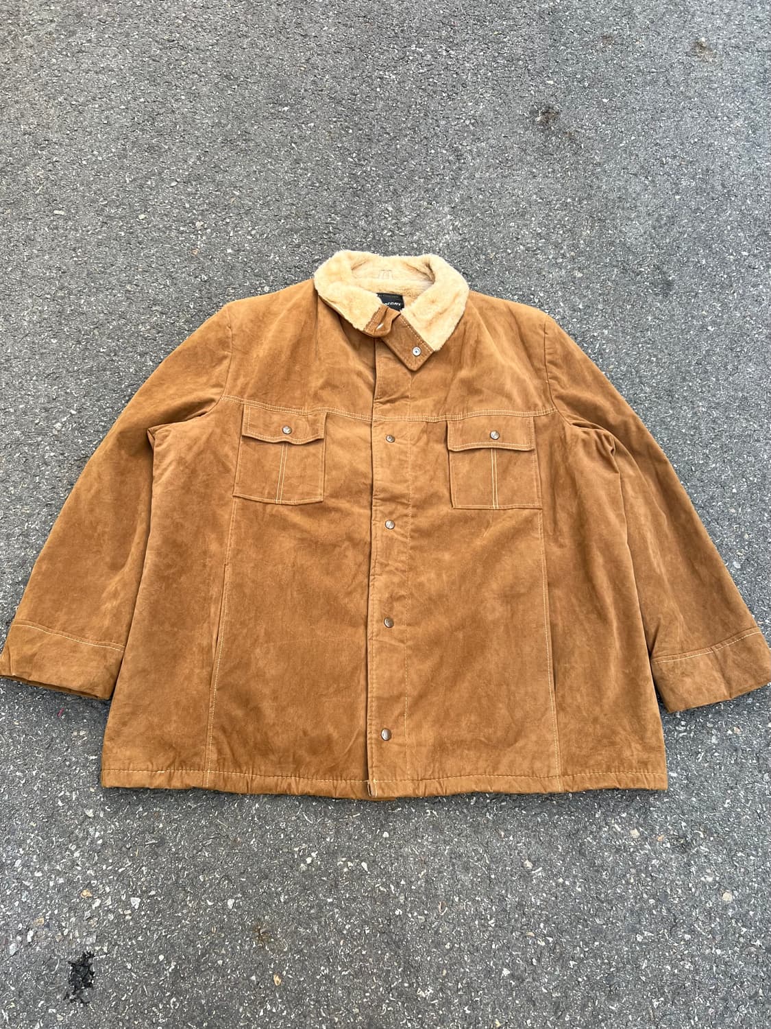 80s JC PENNEY SUEDE LEATHER 스웨이드레더 쉐르파자켓 상품이미지1