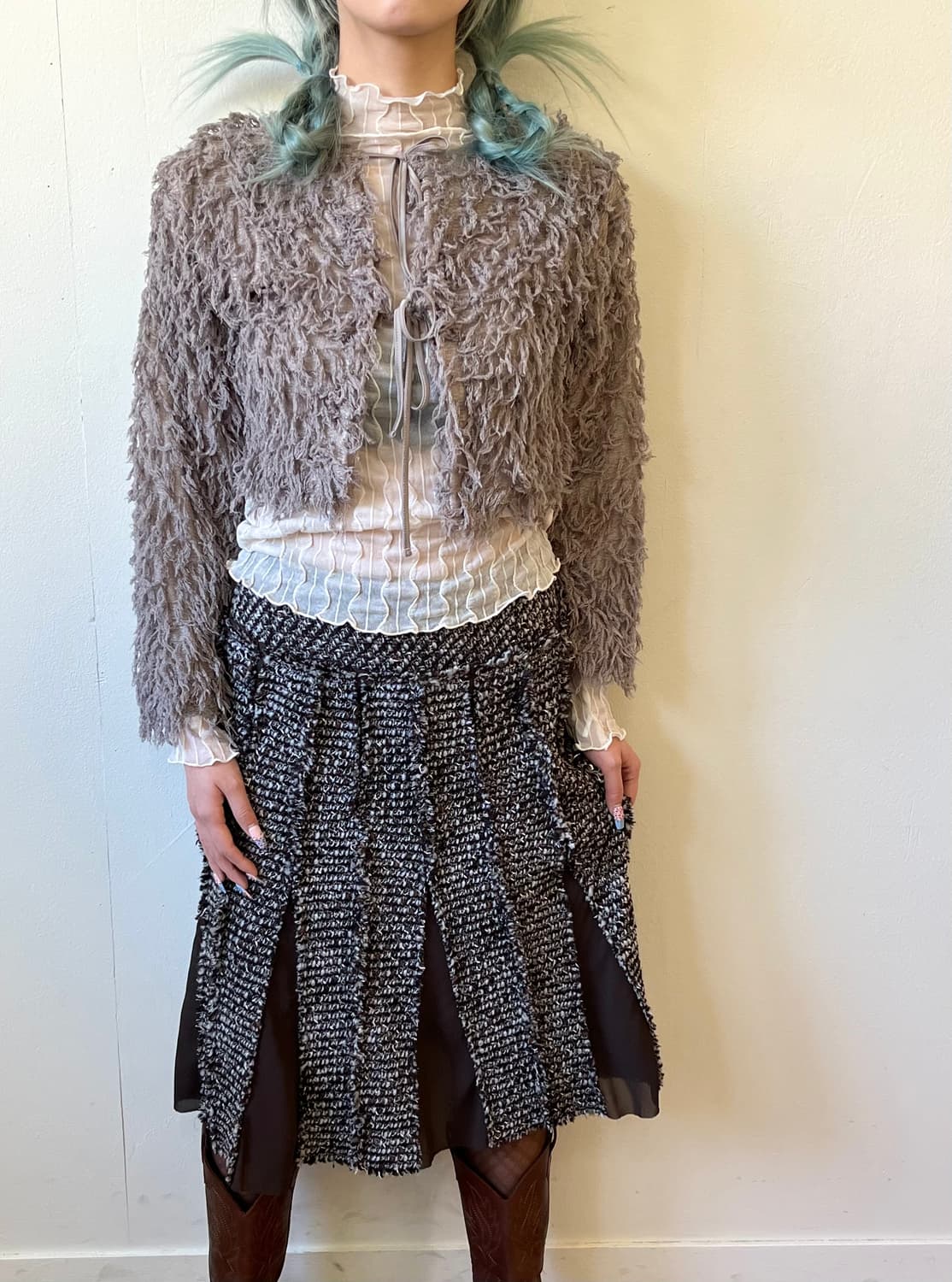 ANAP 프릴 숏 가디건 상품이미지4