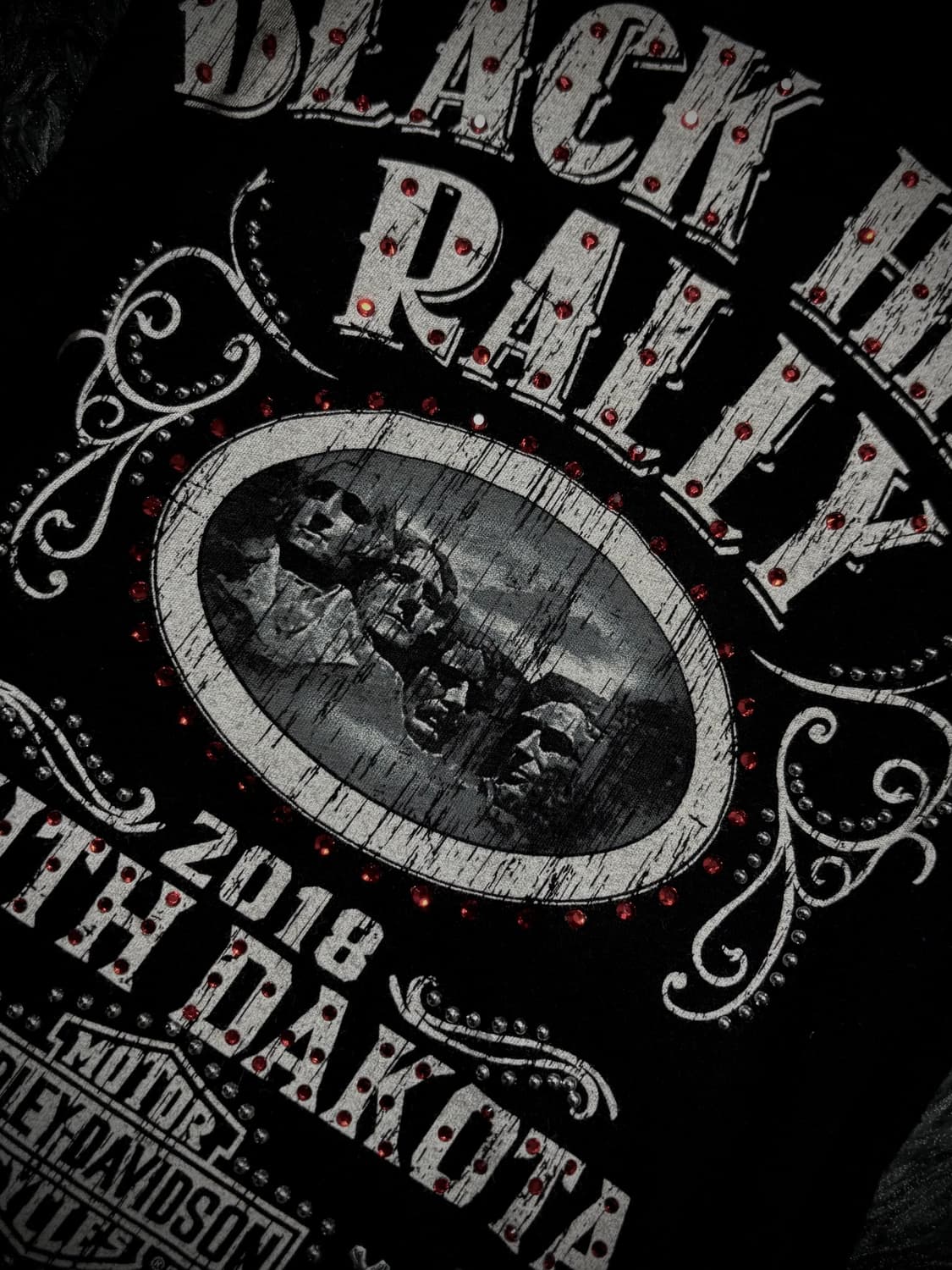HARLEY DAVIDSON 레터링 레드 큐빅 V넥 블랙 빈팔 티셔츠 상품이미지6