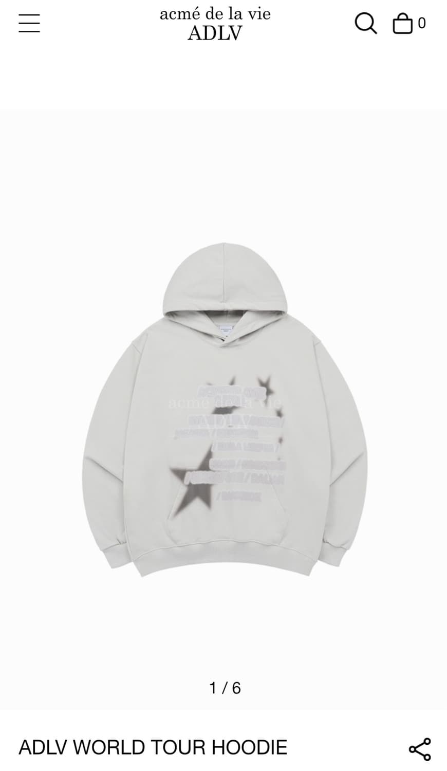 아크메드라비 월드투어 후드티 size1(L) 상품이미지1