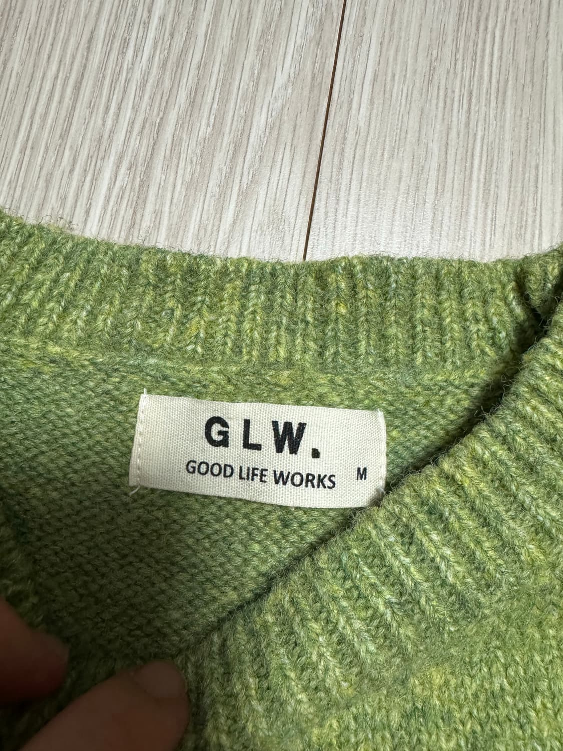 굿라이프웍스 오버핏 소프트 레글런 스웨터 니트 내츄럴그린 상품이미지3