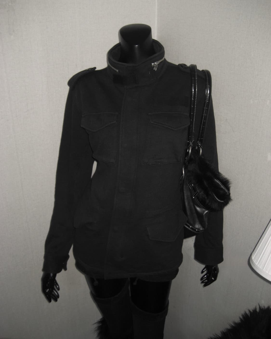 COMME CA ISM 콤사이즘 블랙 포켓 하이넥 투지퍼 집업 자켓 상품이미지1