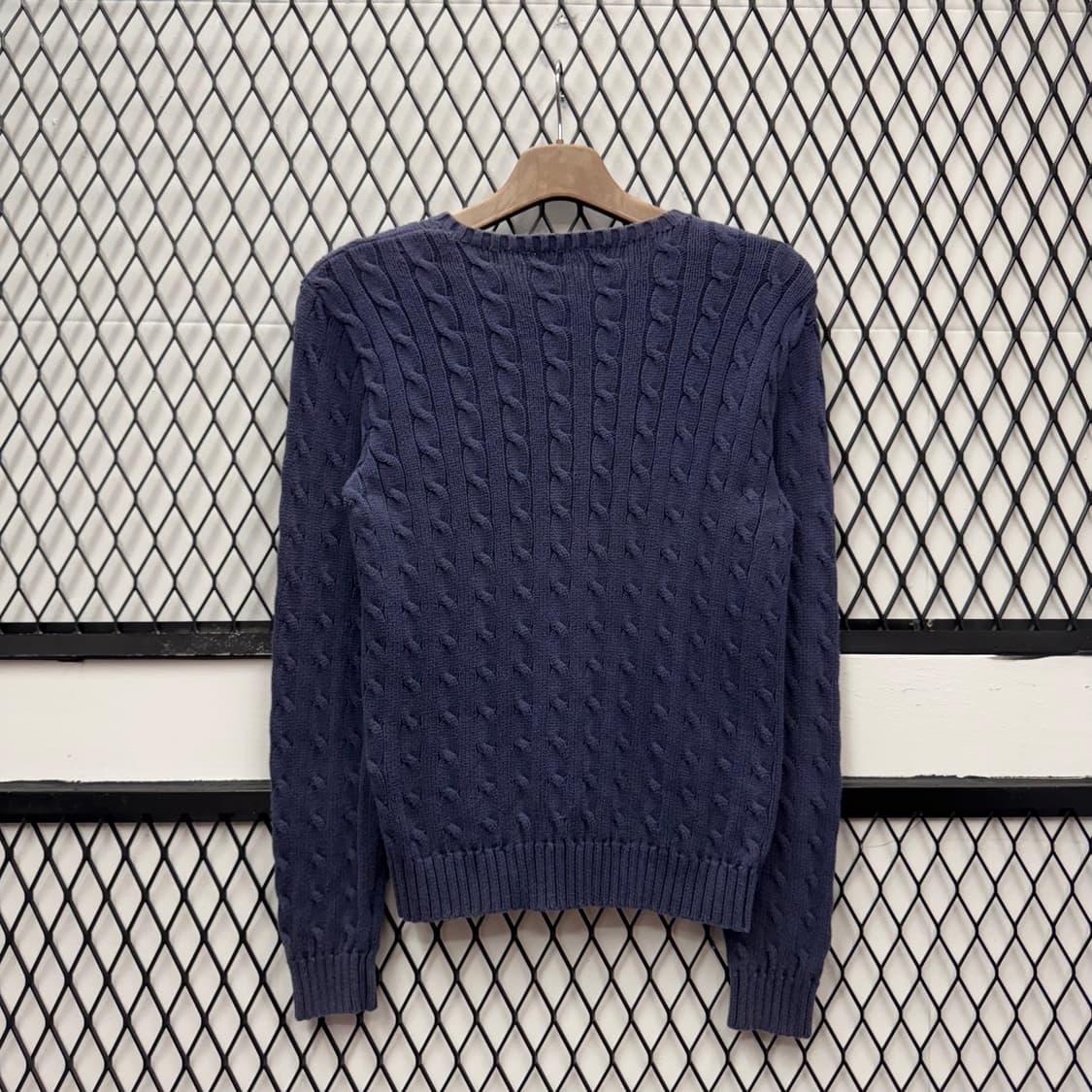 폴로 랄프로렌 케이블 니트 화이트 포니 포인트 네이비 상품이미지2
